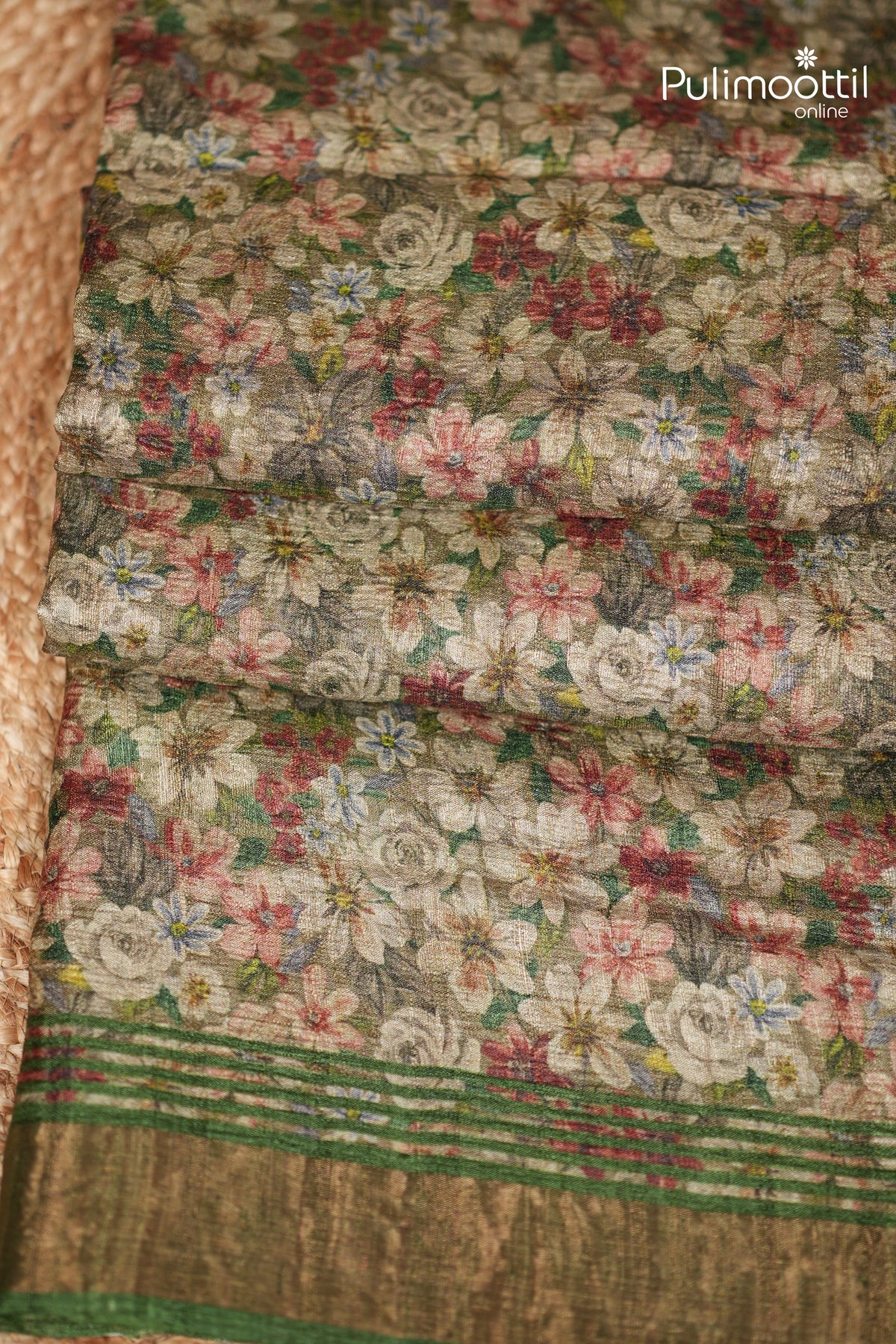 Light Pink Colour Jute Silk Saree