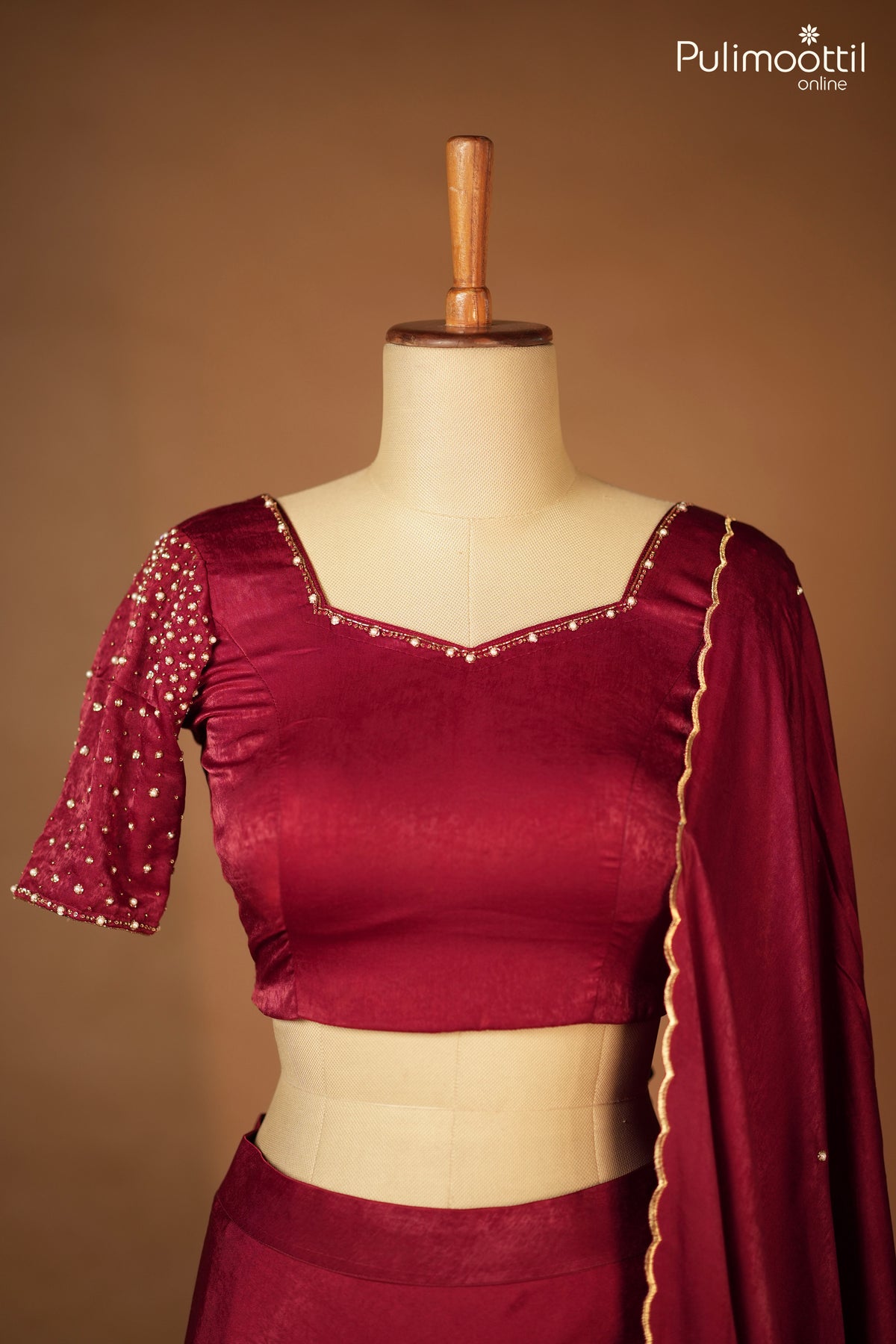 Maroon Color Readymade Lacha