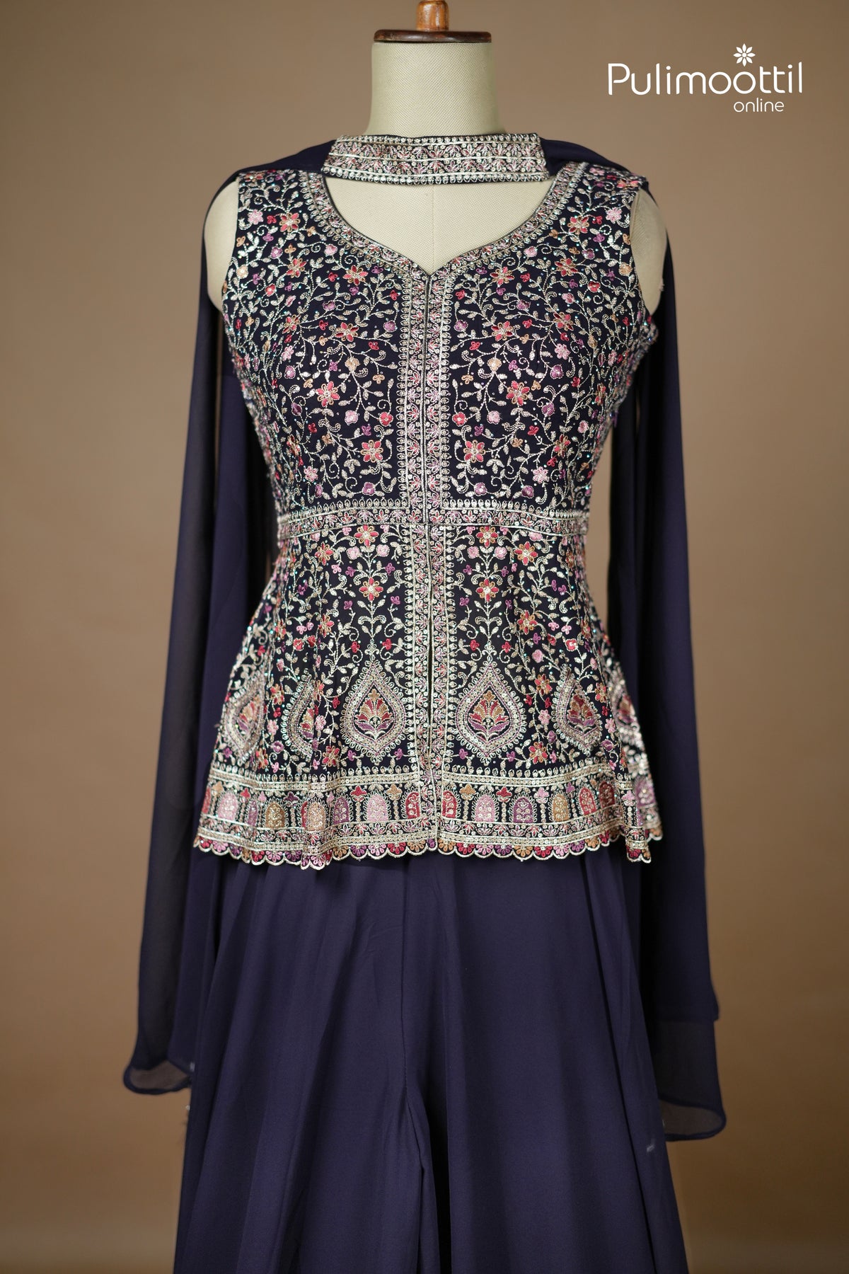 Purple Colour Georgette Sharara set