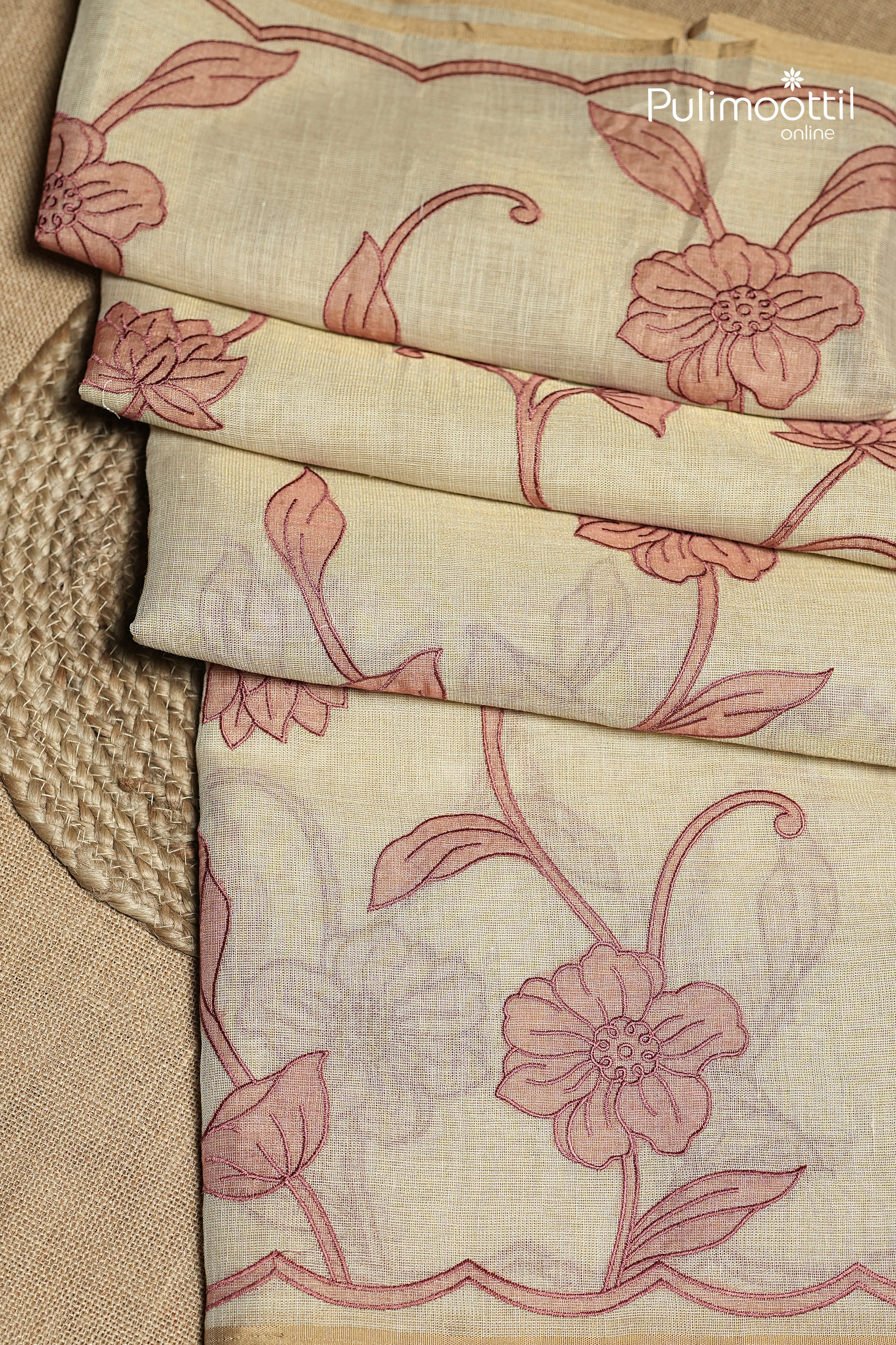 Golden Tissue Linen Saree