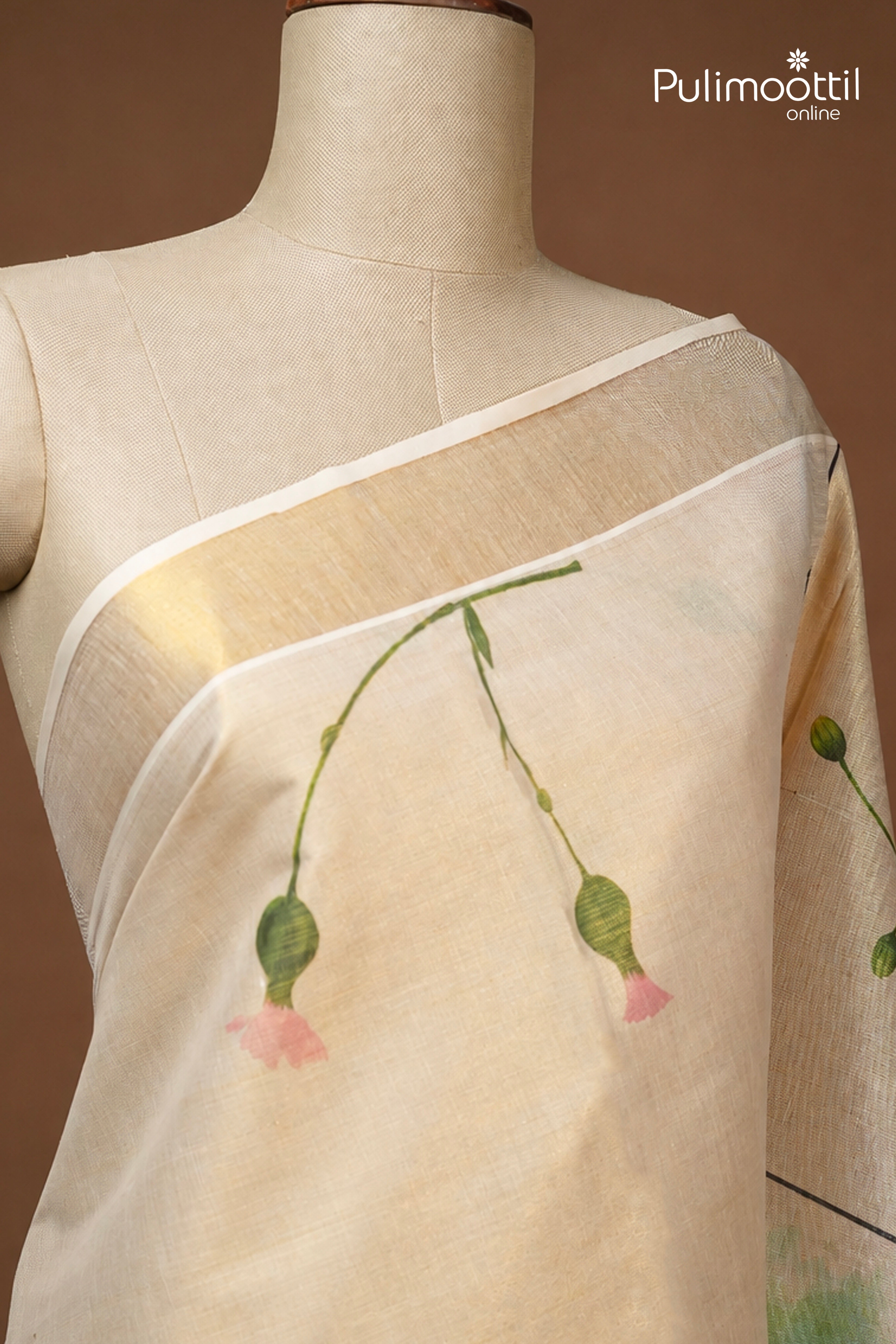 Kerala Traditional Golden Tissue Set Saree