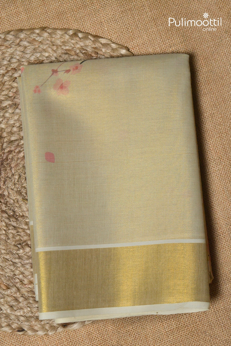 Kerala Traditional Golden Tissue Set Saree