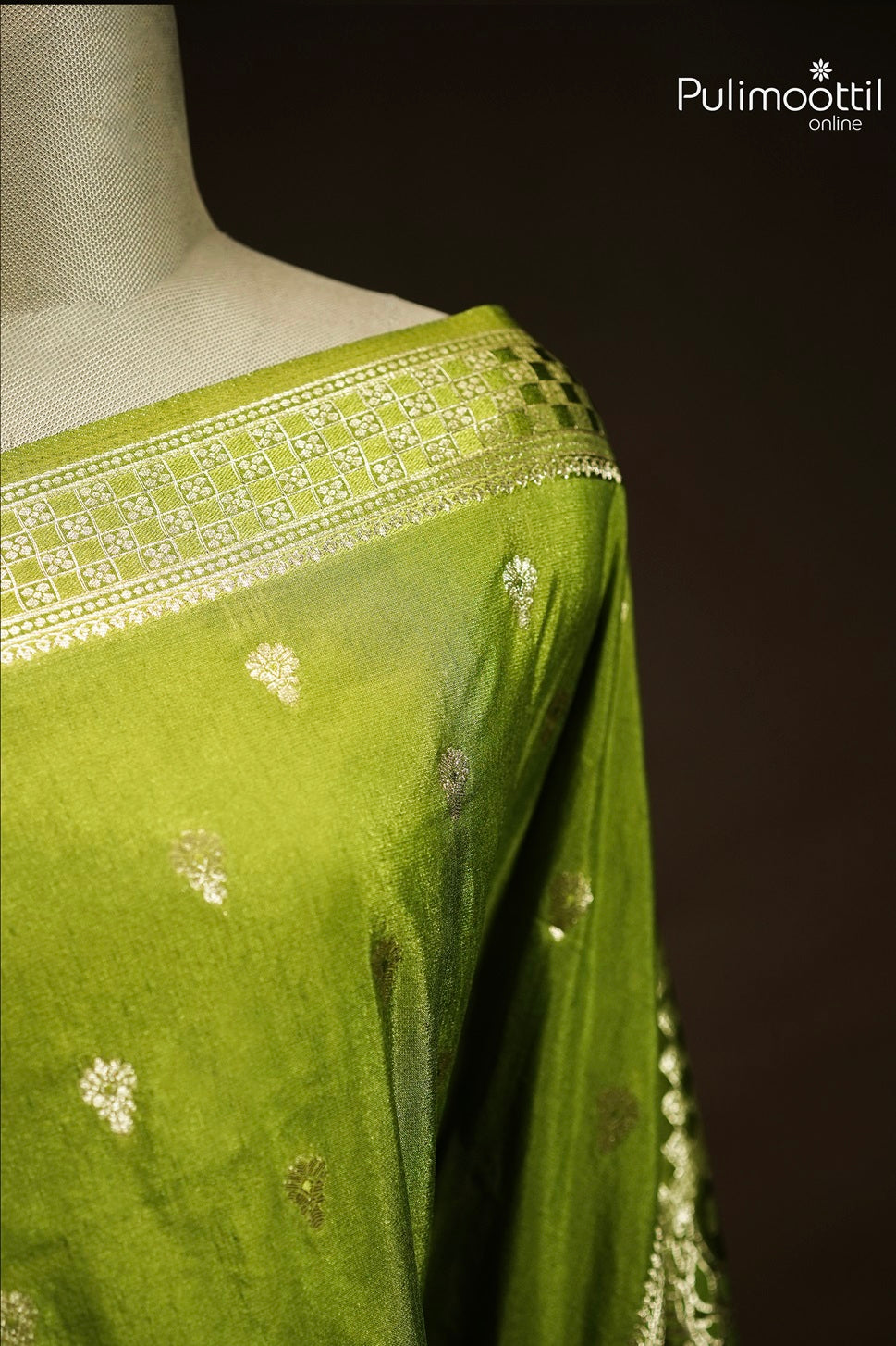 Mehandi Banarasi Silk Saree.