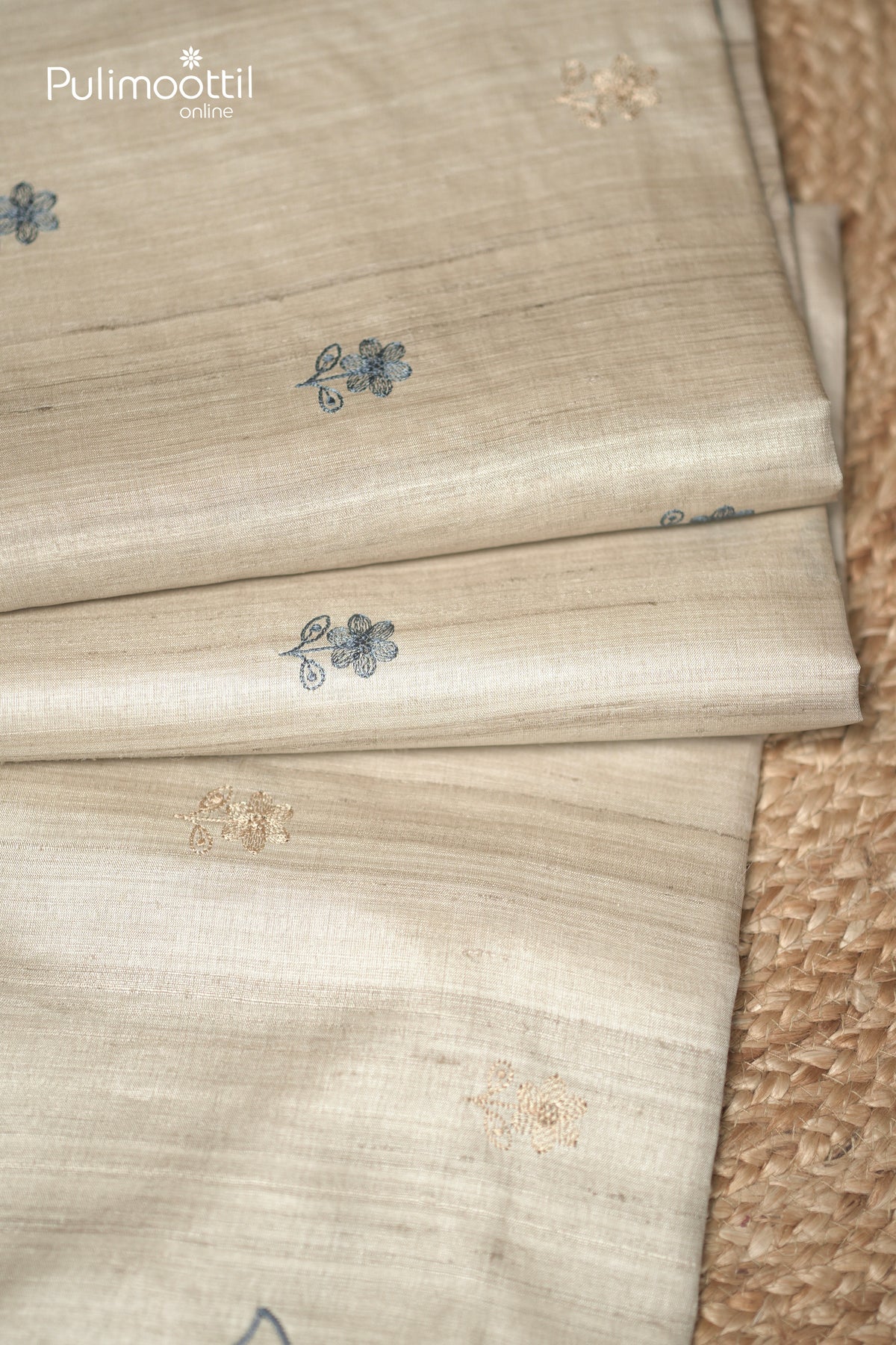 Ivory Colour Tussar Silk Saree