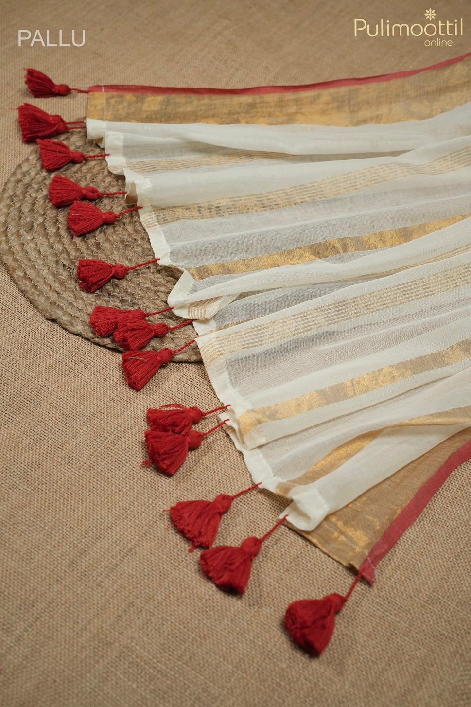 Off-white color Mul Cotton saree