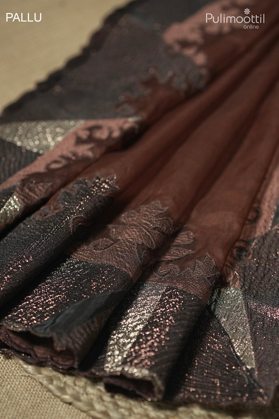 Dark Coffee Brown Colour Organza Saree