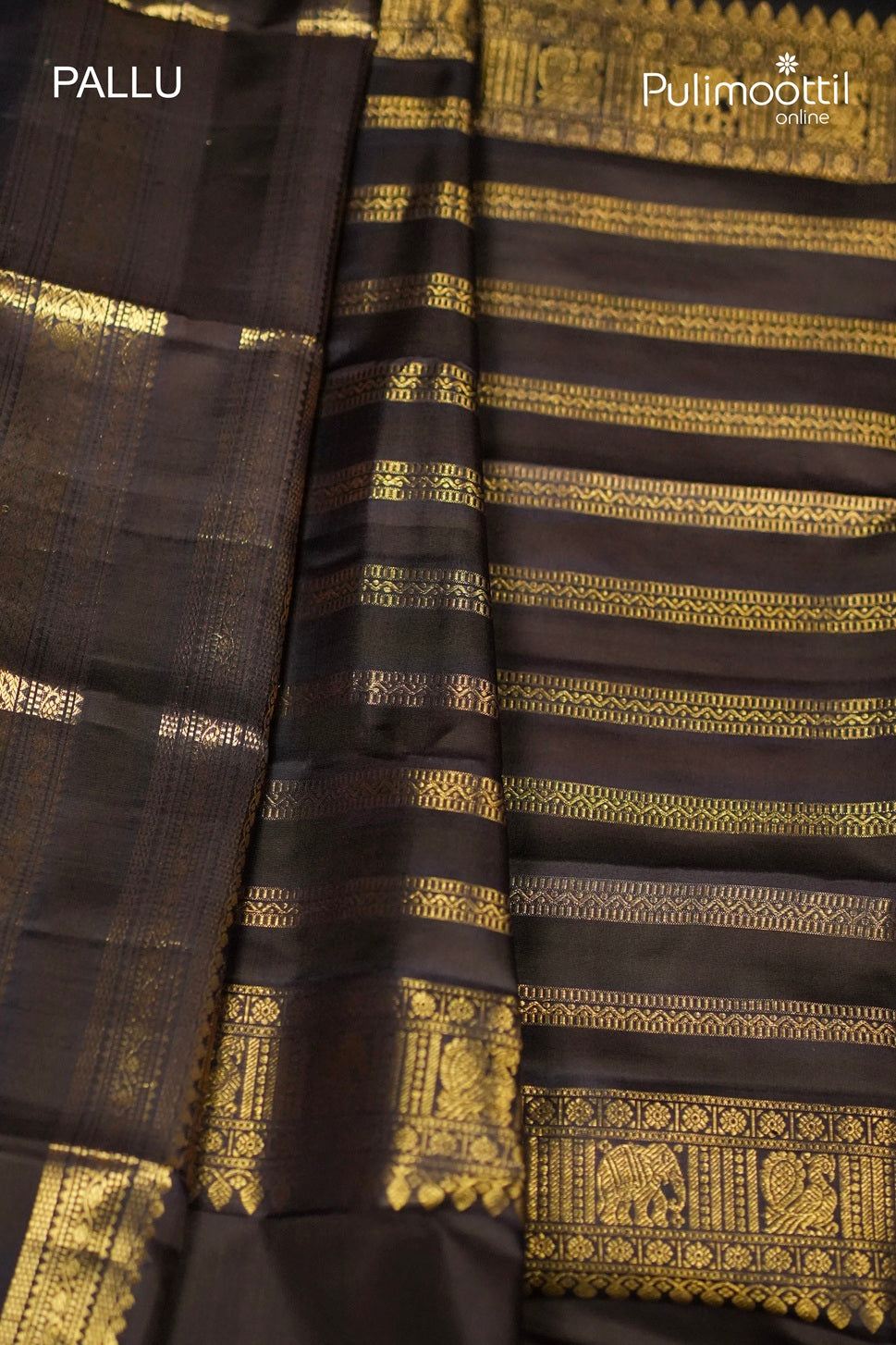 Coffee Brown Colour Kanchipuram Designer Saree