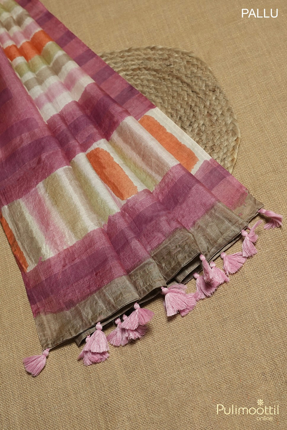 Multicolour Tussar Silk Saree