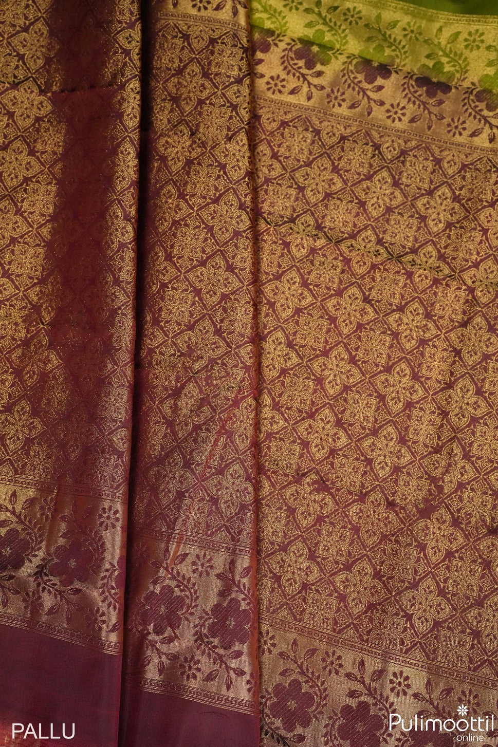 Olive Green Colour Kanchipuram Saree
