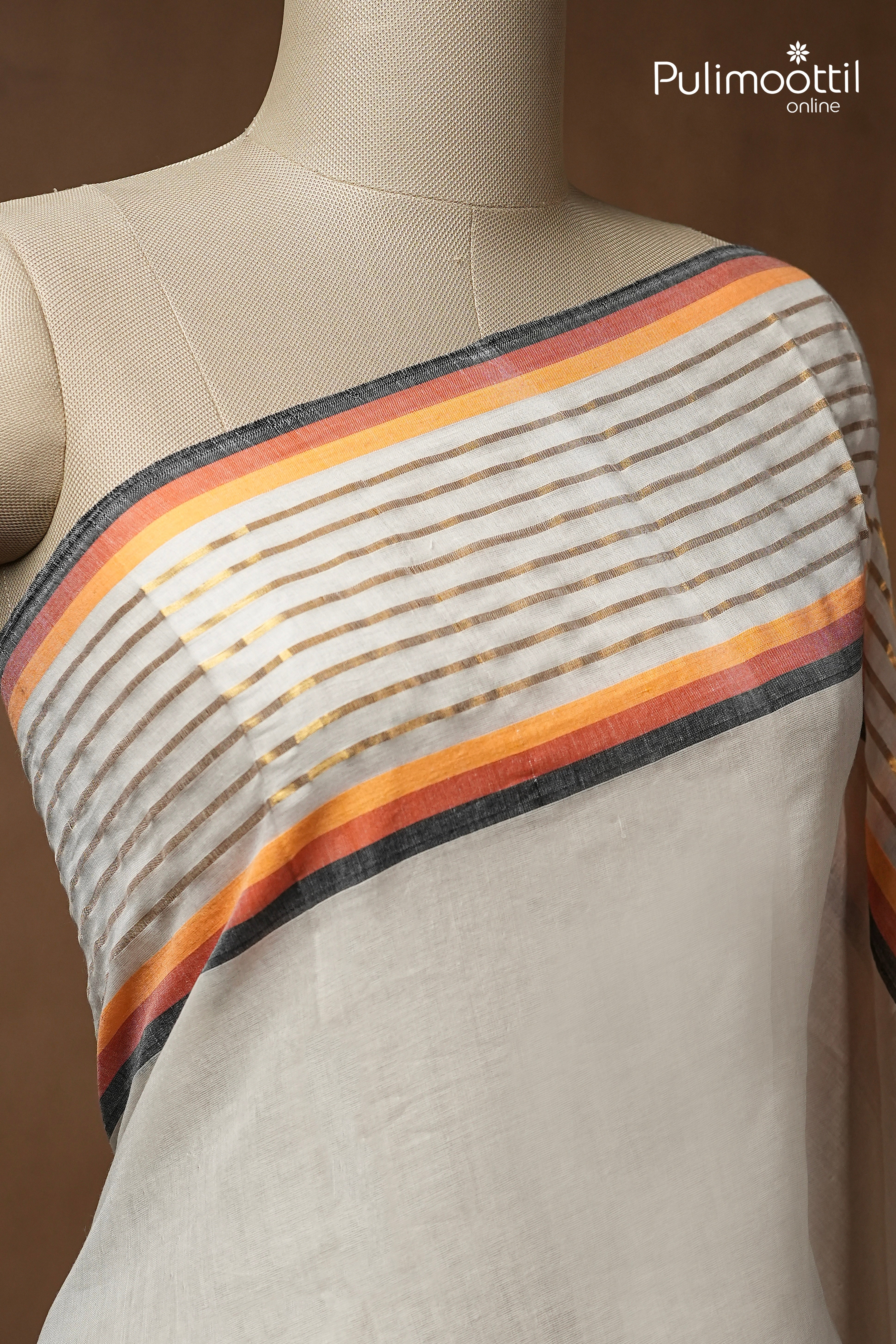 OffWhite Colour Mul Cotton Saree
