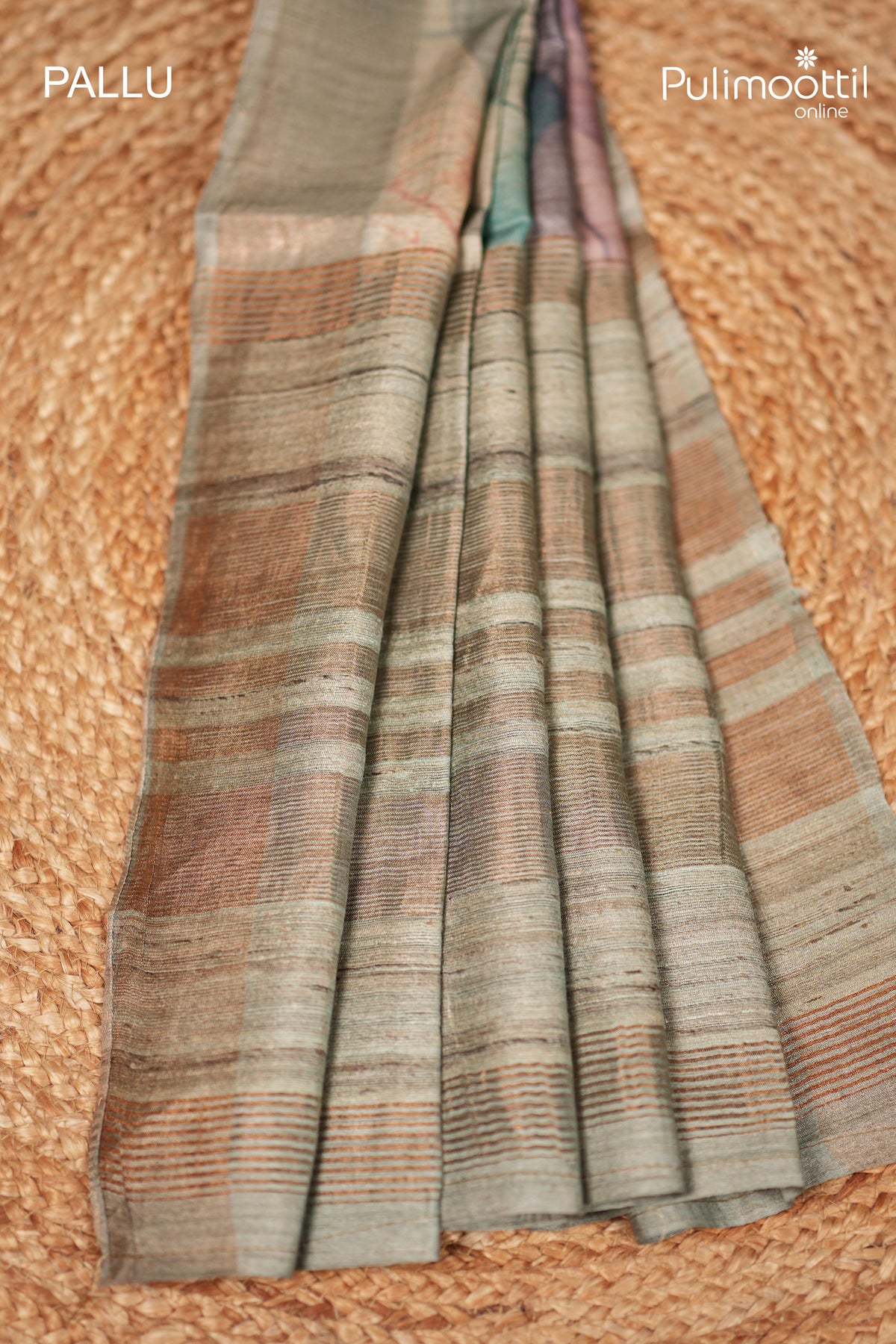 Multicolour Tussar & Jute Silk Saree