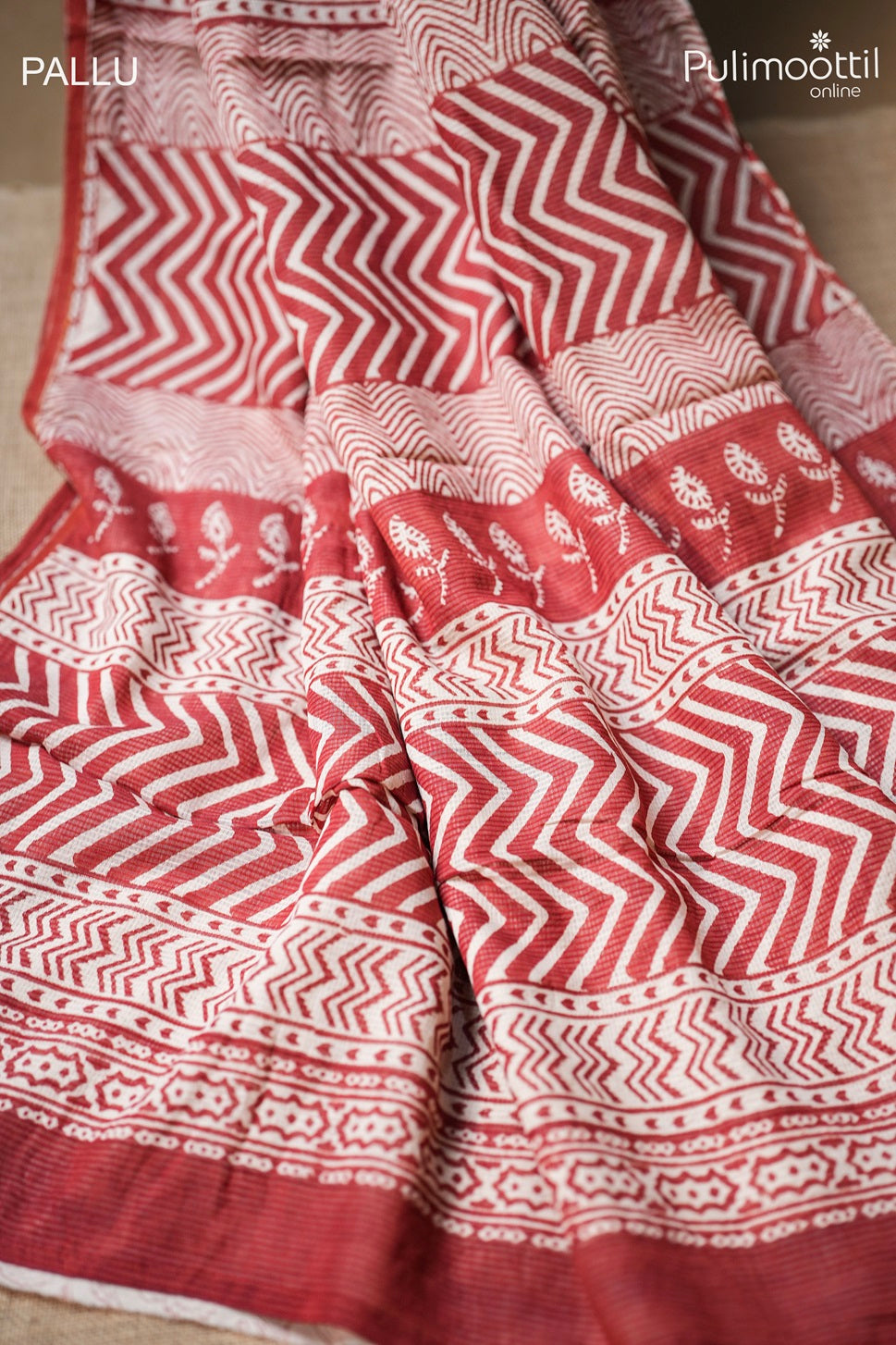 Brick Red Colour Doria Kota Saree.