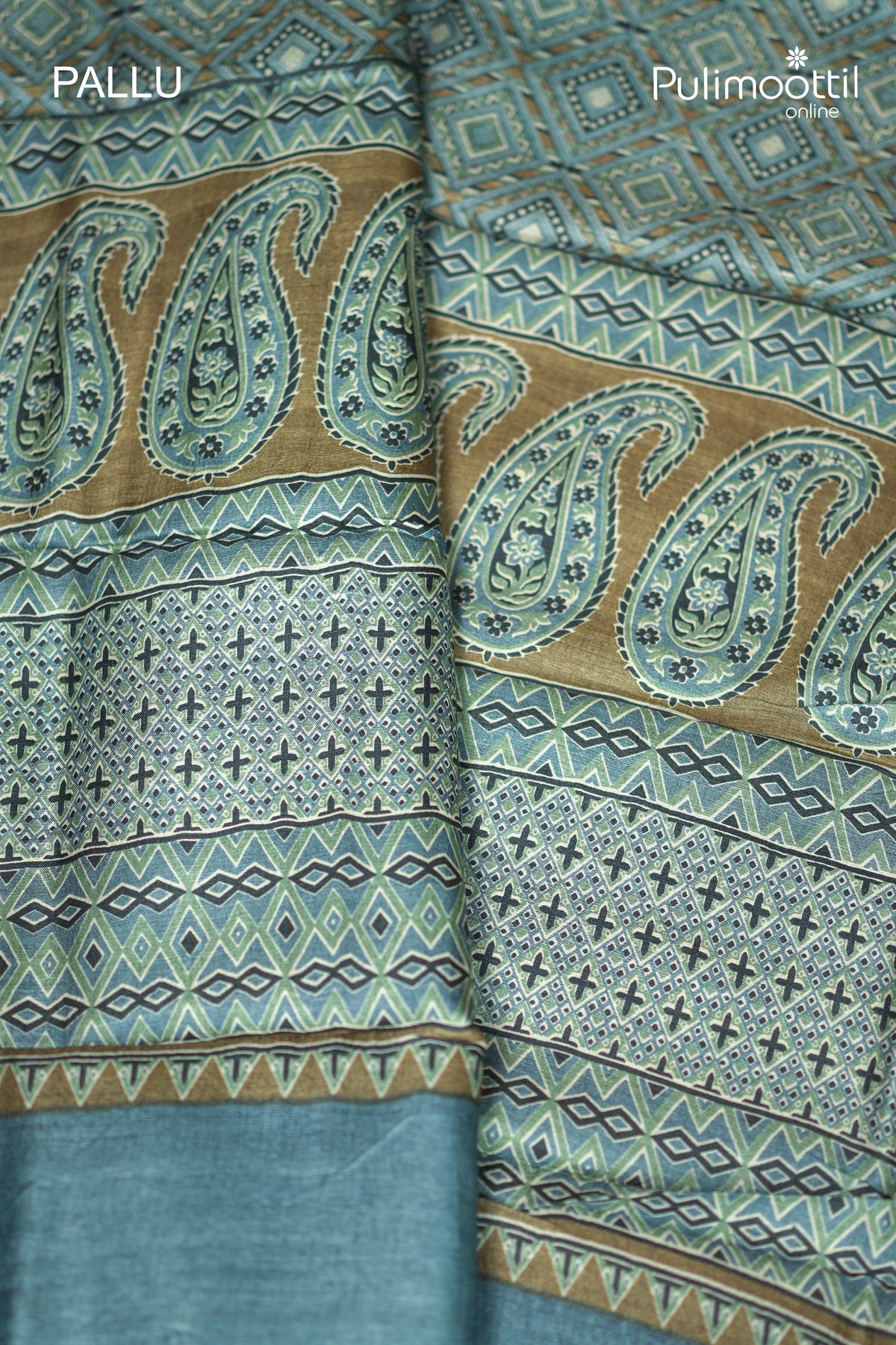 Blue Ash Colour Tussar Silk Saree