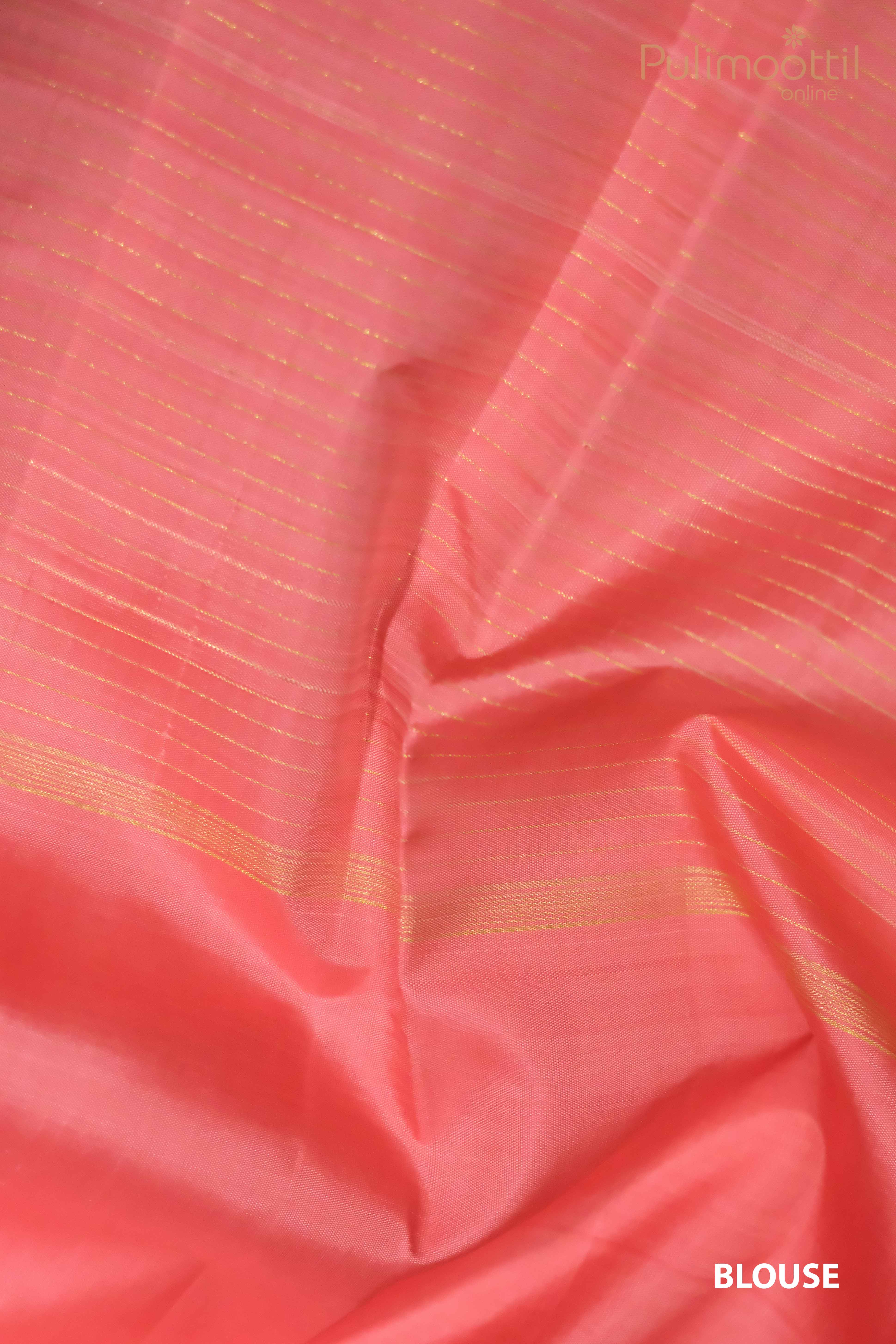 Cream Colour Pure Kanchipuram Silk Saree