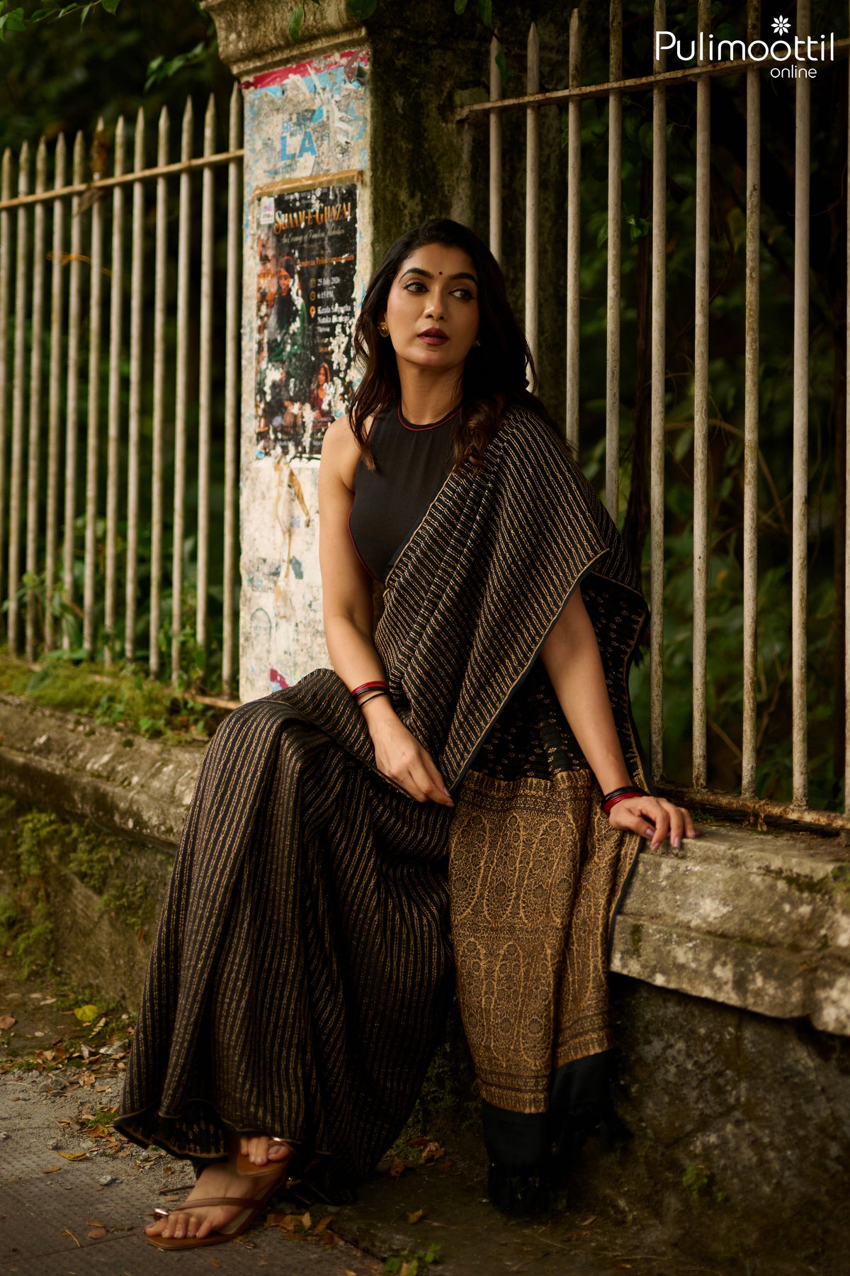 Black Colour Georgette Banarasi Saree