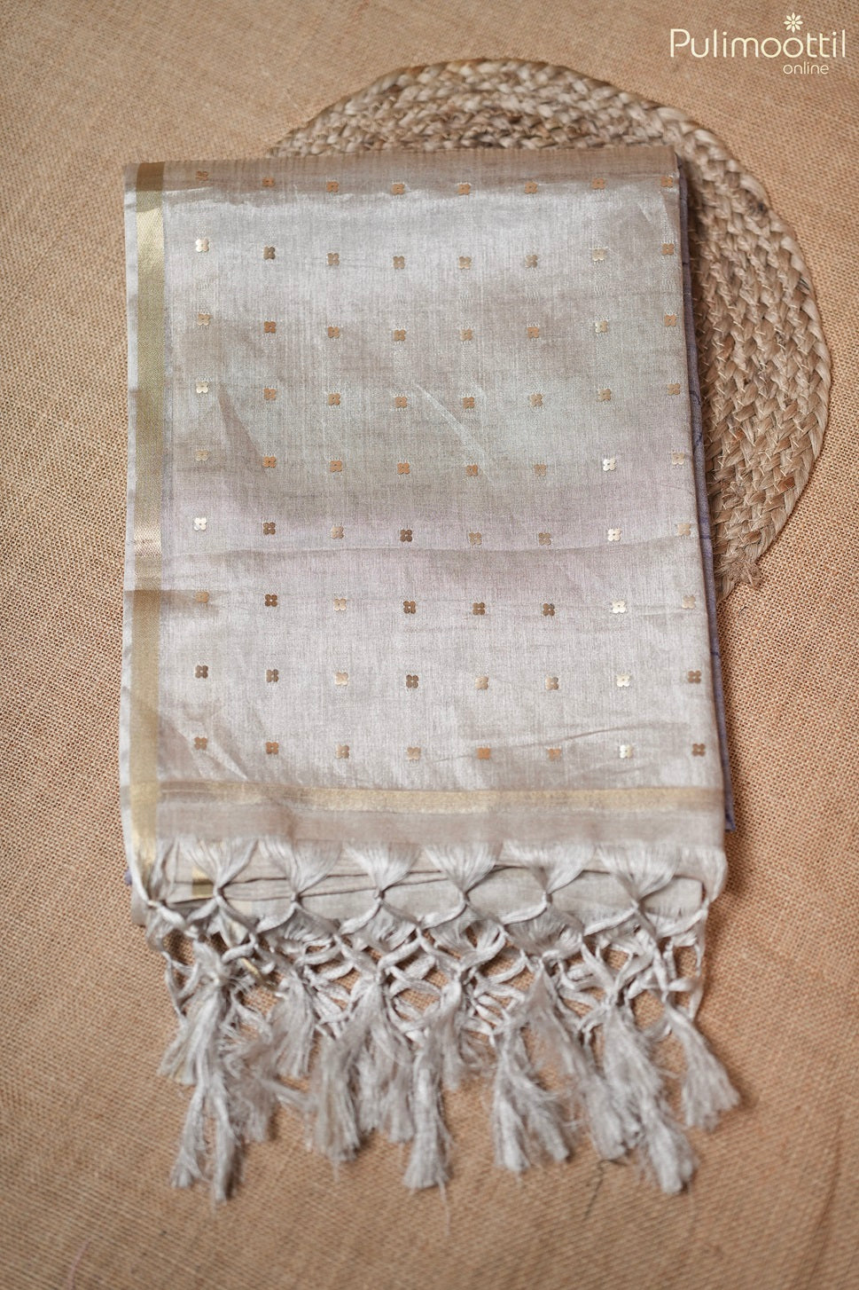 Lavender Colour Tussar Silk Saree