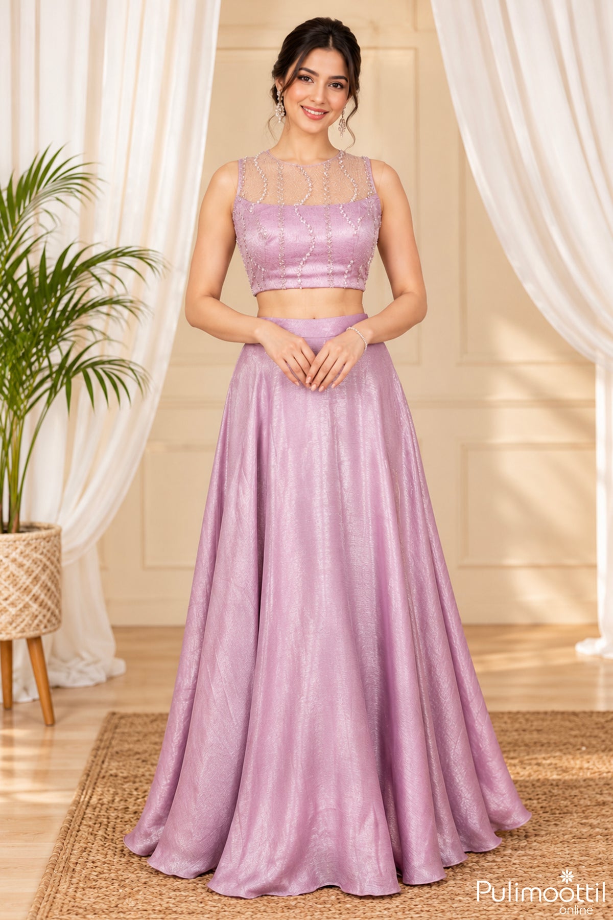 Lavender Color Skirt & Top