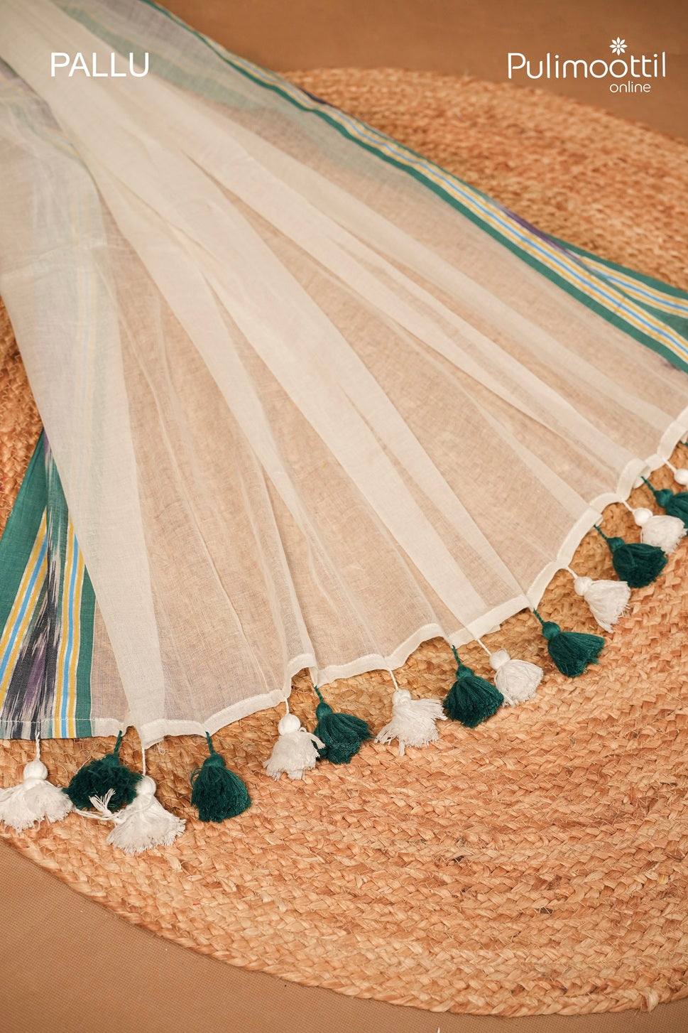 White Colour Mul Cotton Saree