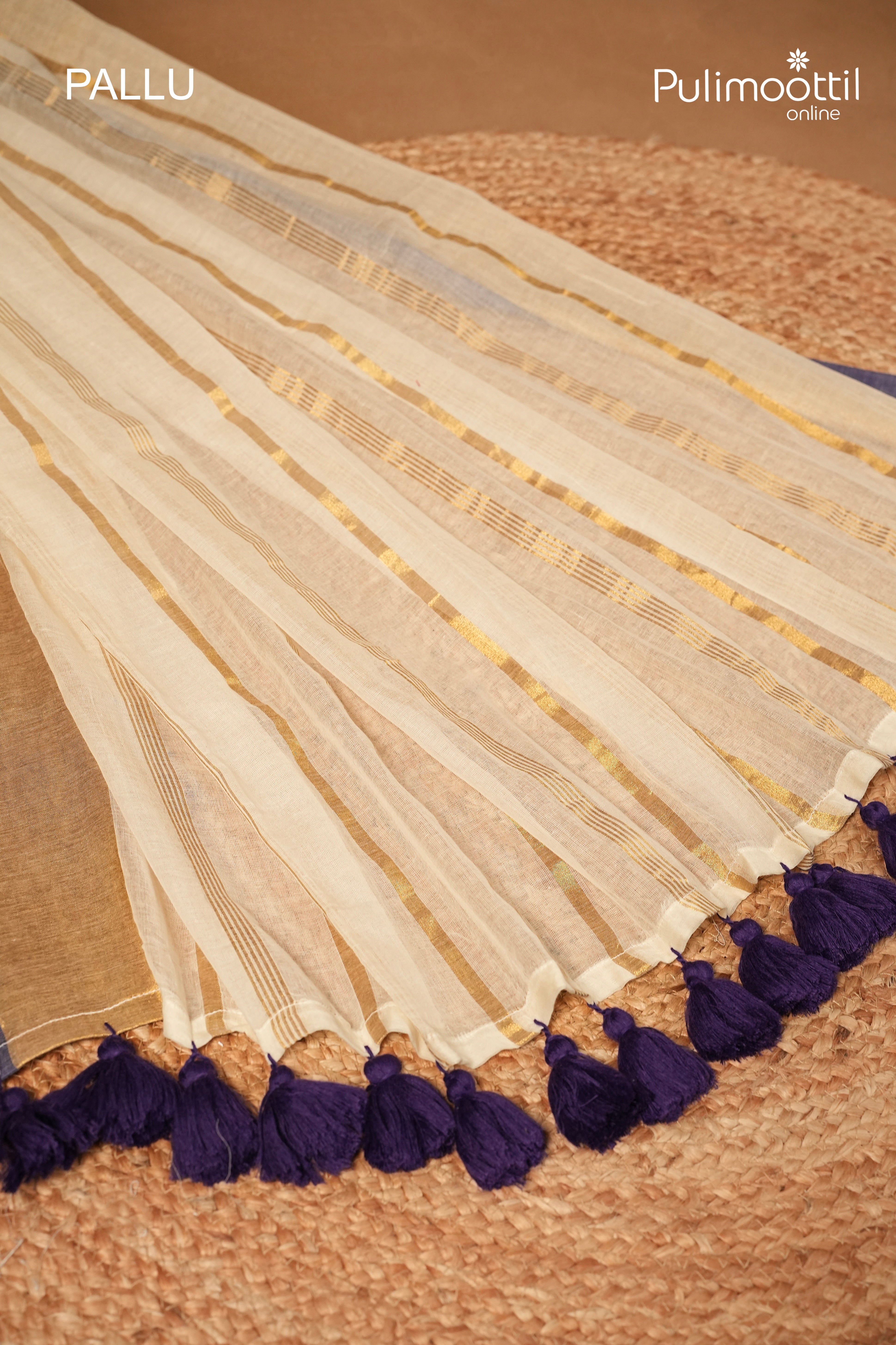 OffWhite Colour Mul Cotton Saree