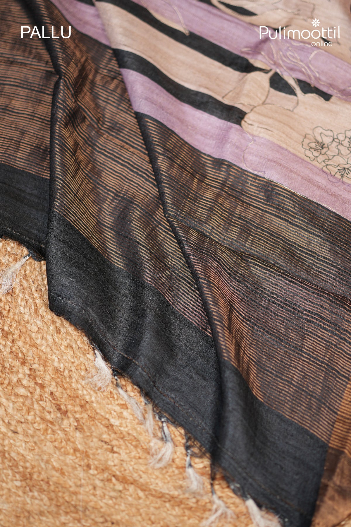 Multicolour Tussar & Jute Silk Saree