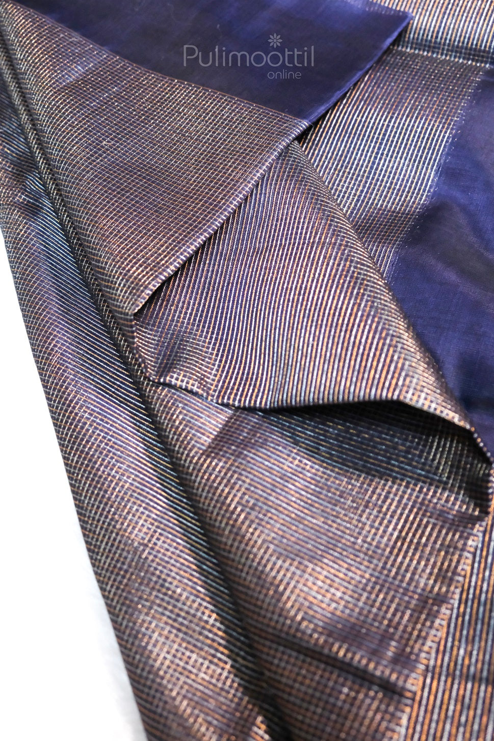 Navy Blue Colour Cotton Silk Saree
