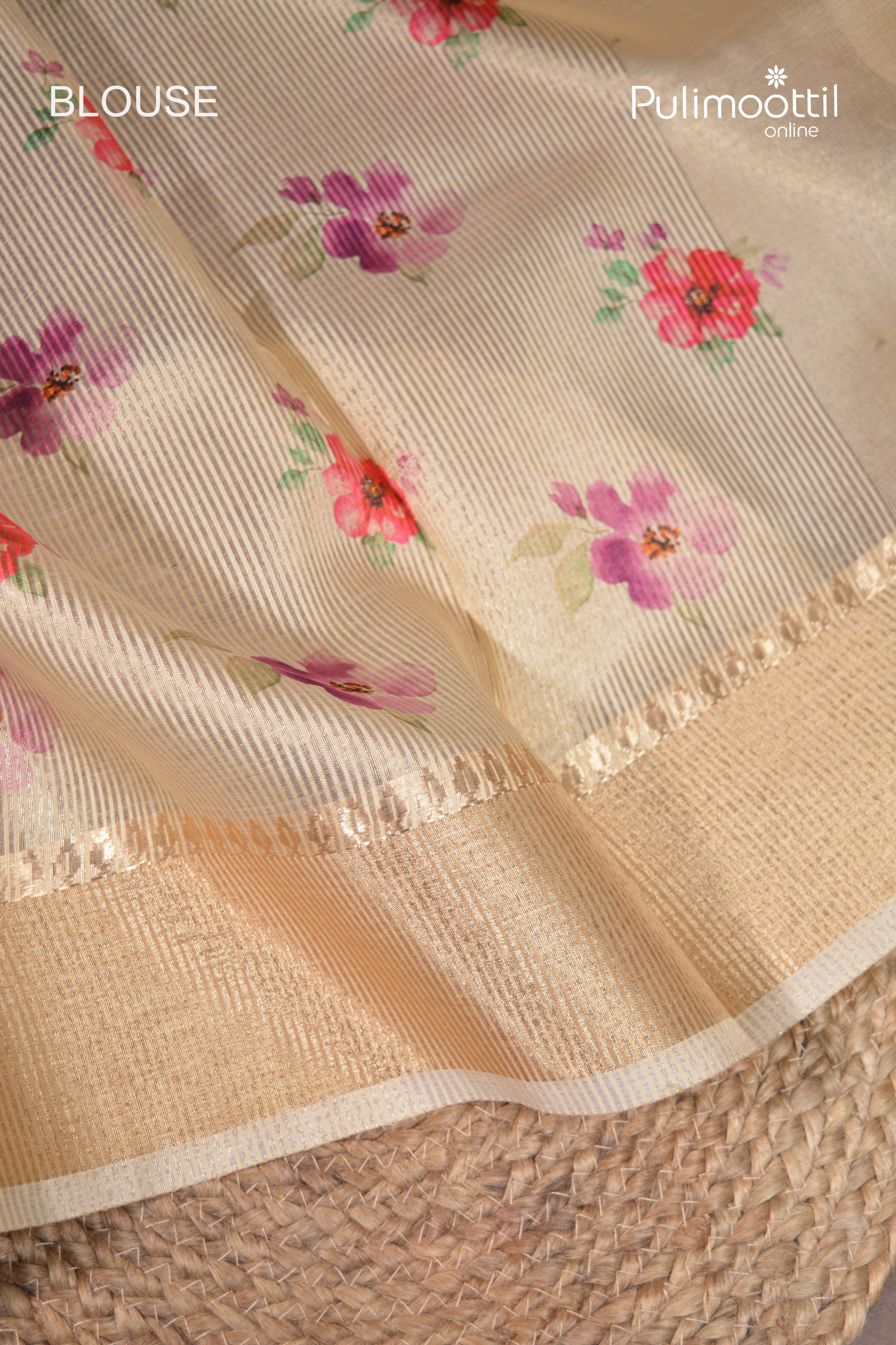 Light Golden Tissue Organza Traditional Saree