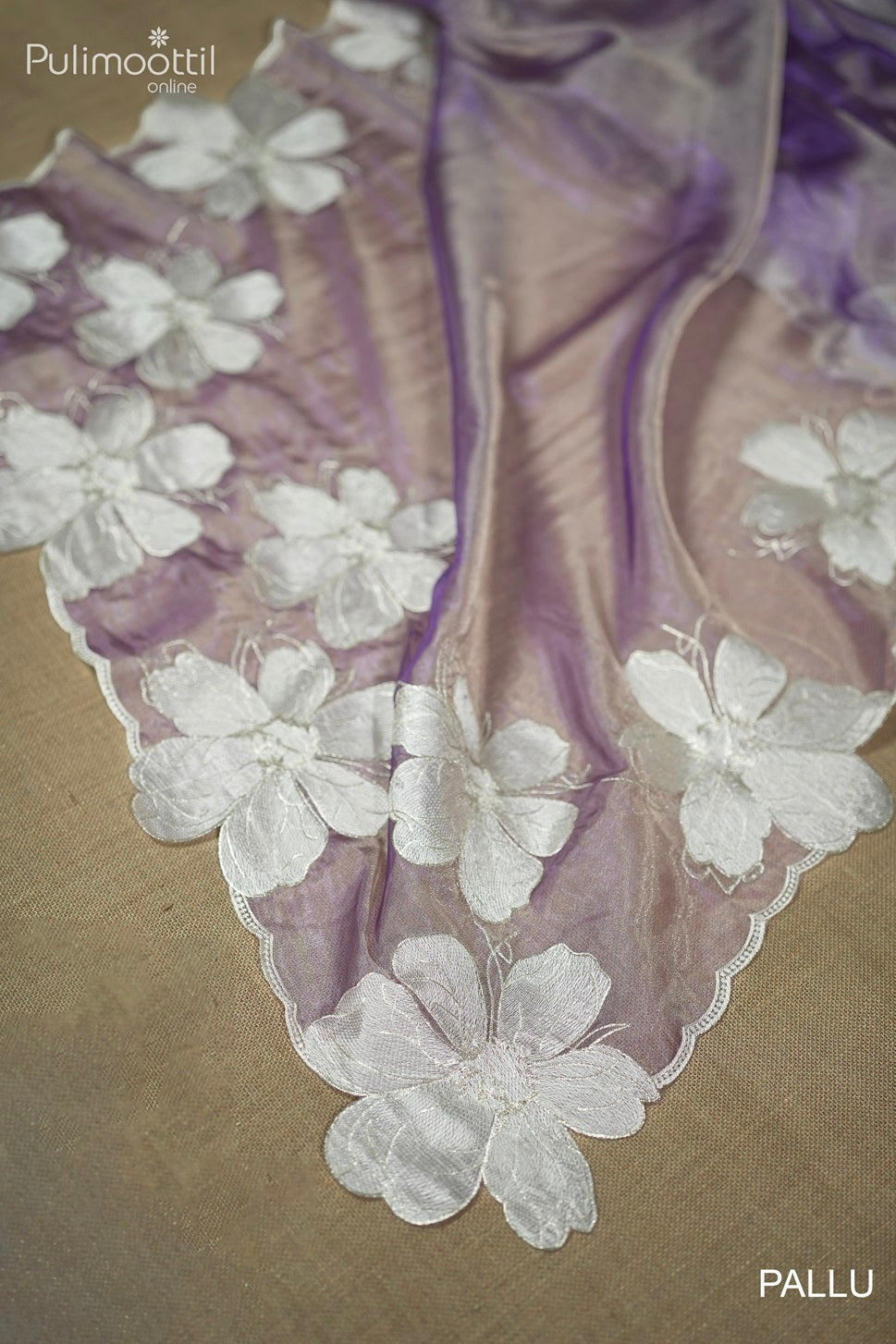 Violet Colour Shimmer Organza Saree