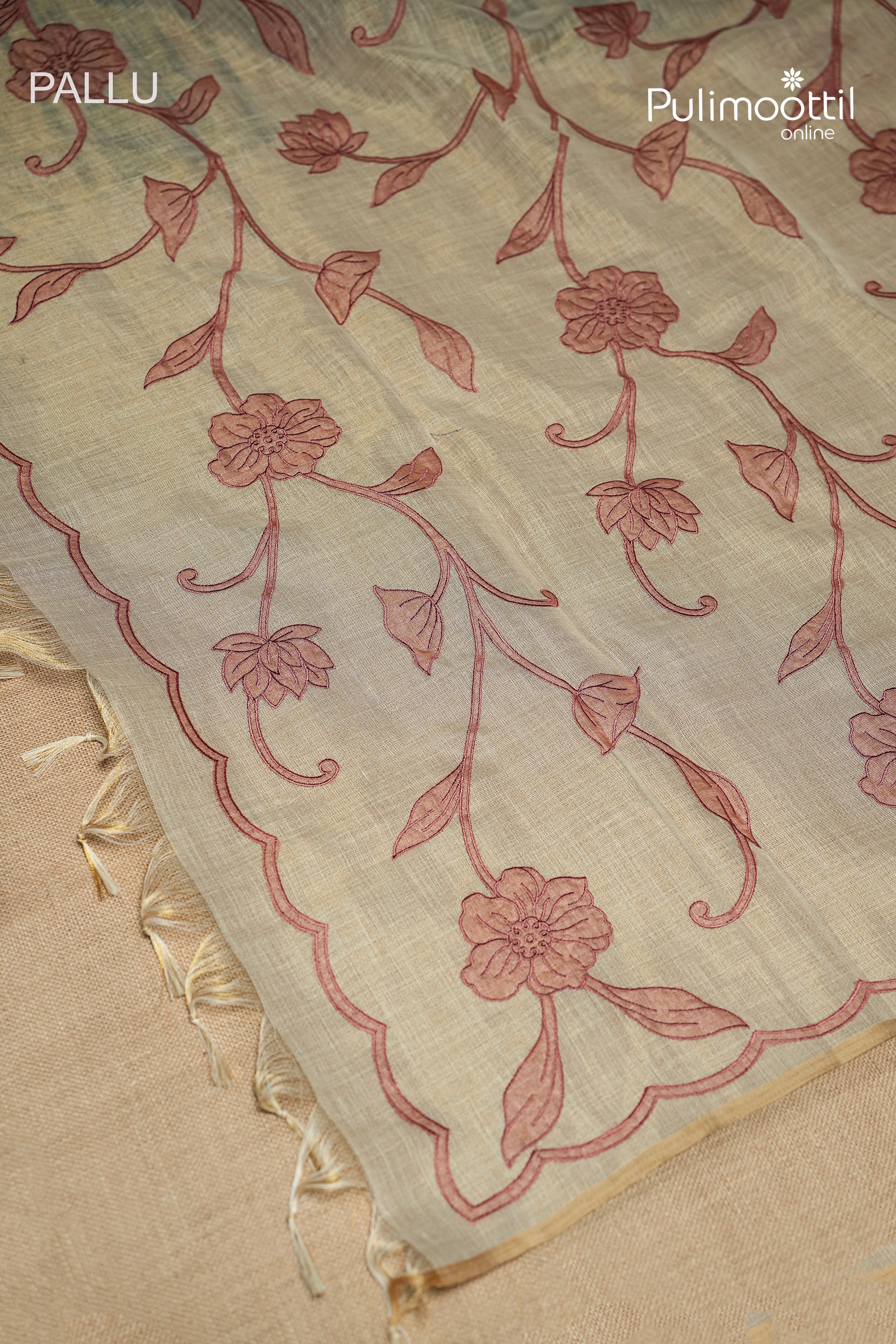 Golden Tissue Linen Saree