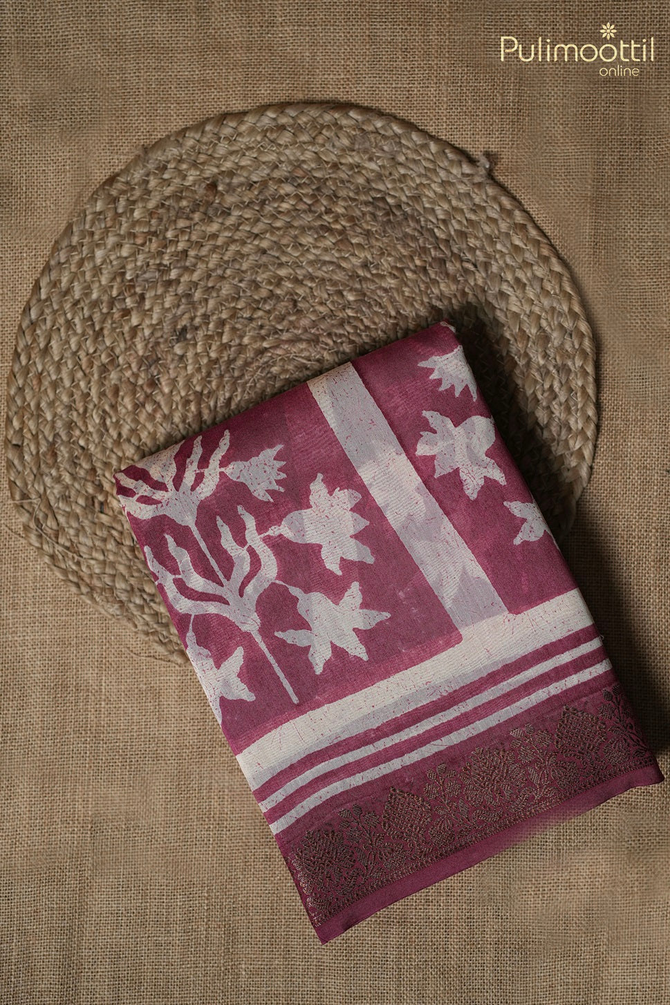 Onion Pink Colour Chanderi Saree.