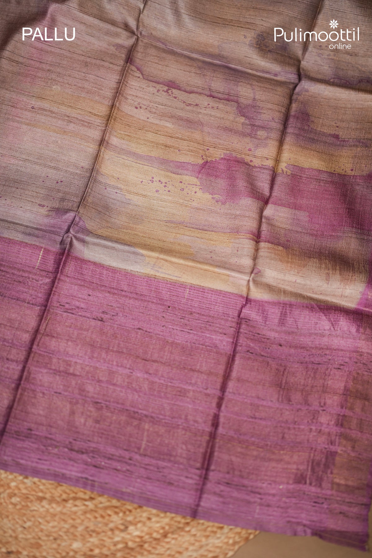 Multicolour Jute And Tussar Silk Saree