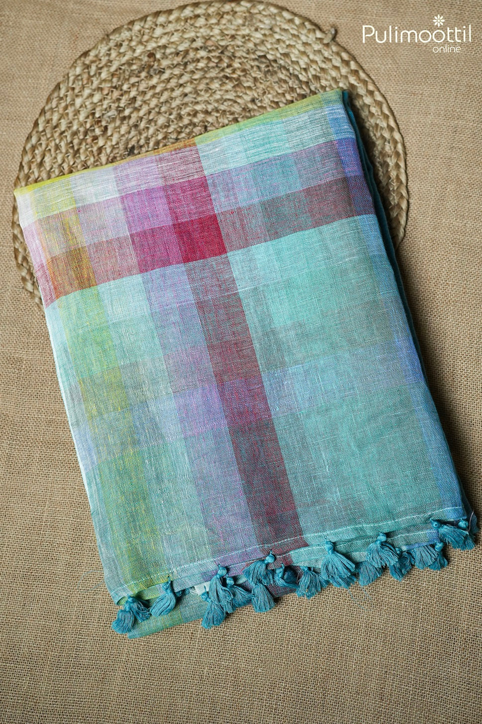 Multicolour Linen saree