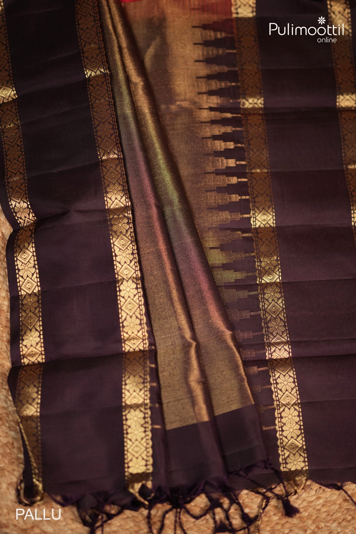 Brick Red Color Kanchipuram Saree