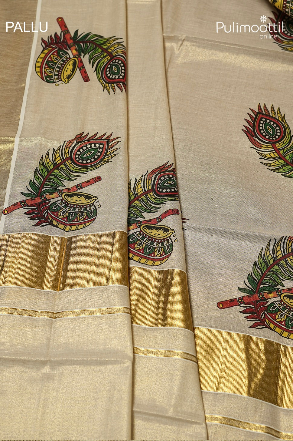 Kerala Traditional Golden Tissue Set Saree