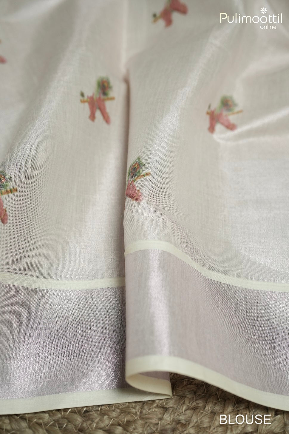 Kerala Traditional Rose Gold Tissue Set Saree