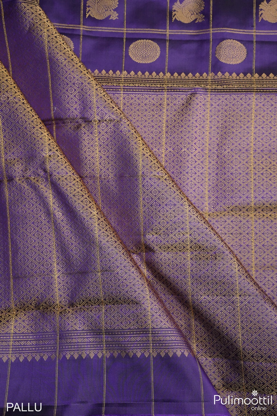 Dark Violet Colour Kanchipuram Designer Saree