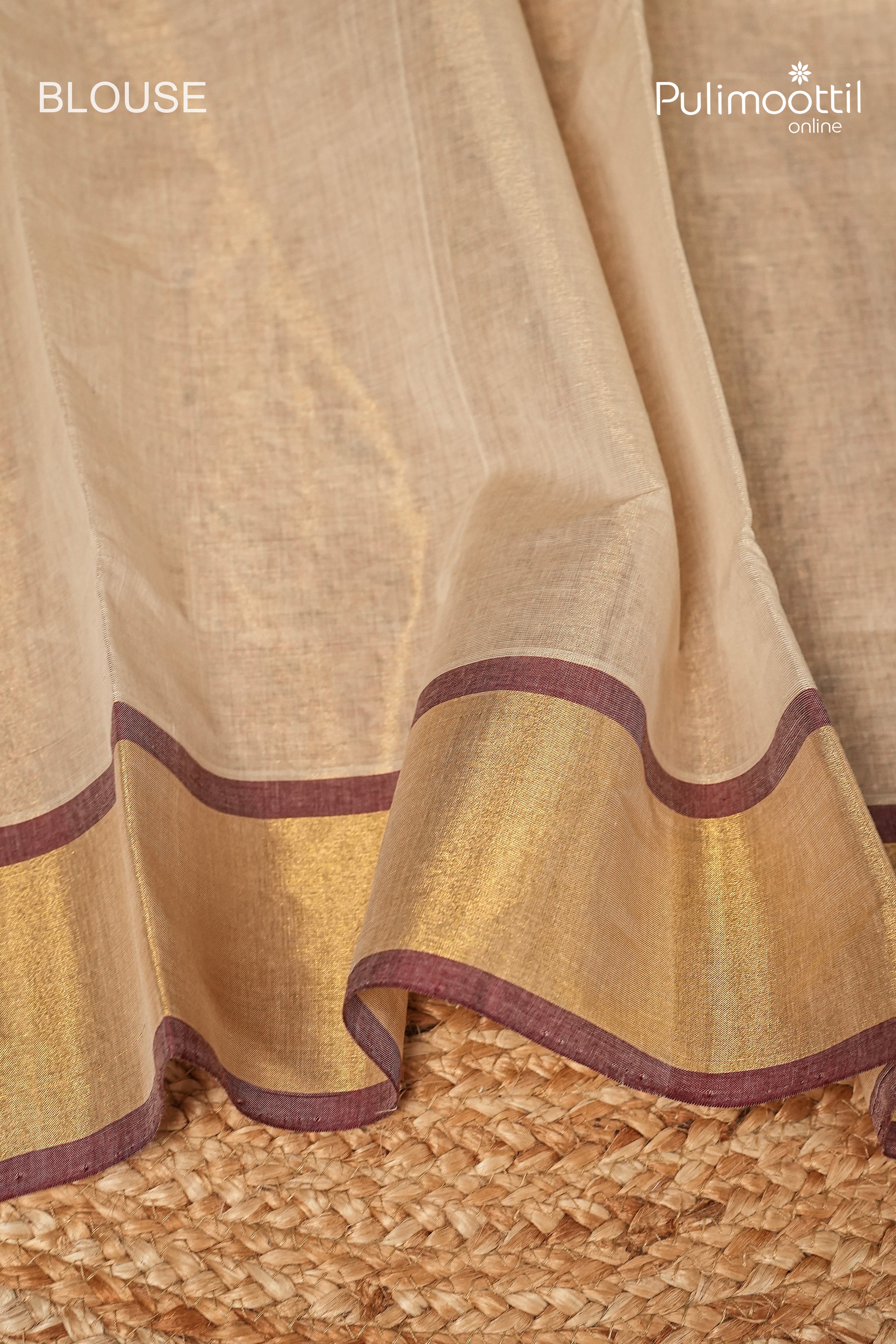 Kerala Traditional Golden Tissue Handloom Set Saree