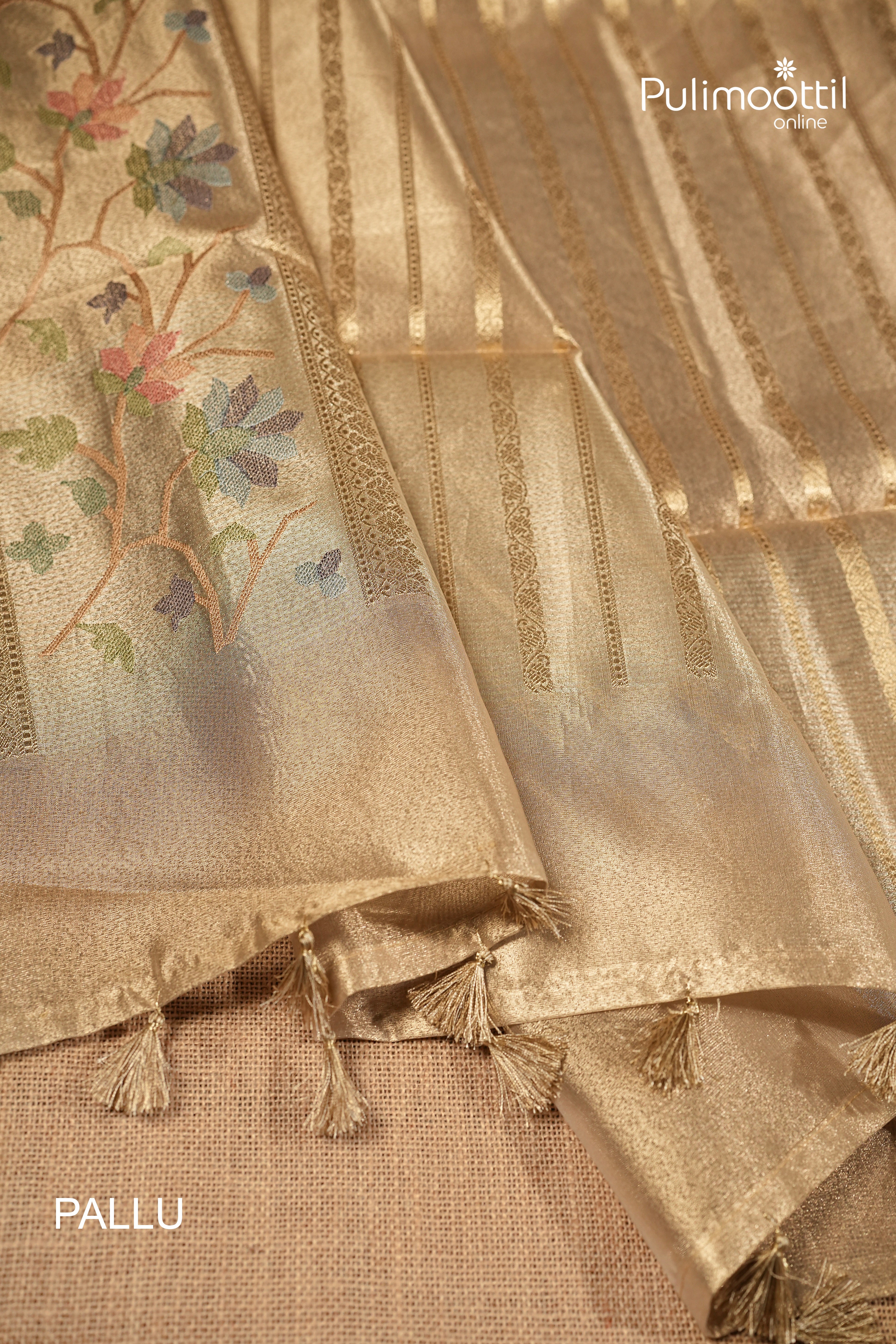Kerala Traditional Golden Tissue Saree