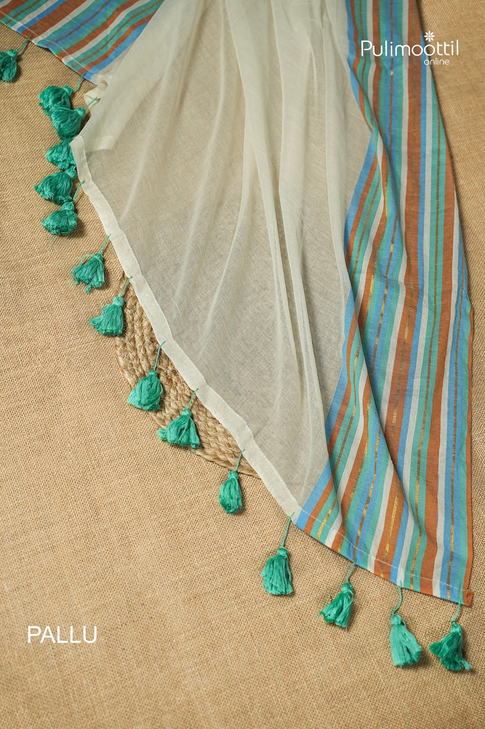 Offwhite colour Mul Cotton Saree