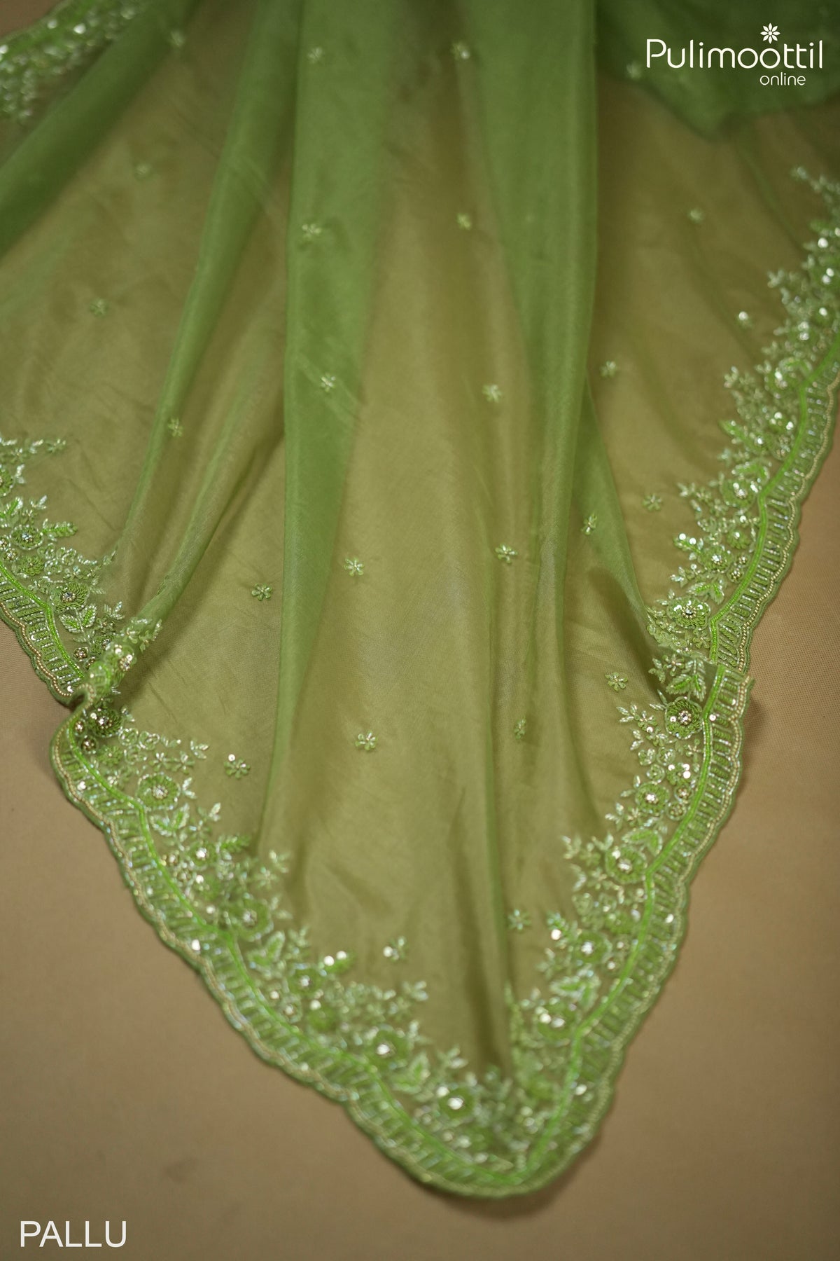 Saga Green Organza Designer Fancy Saree