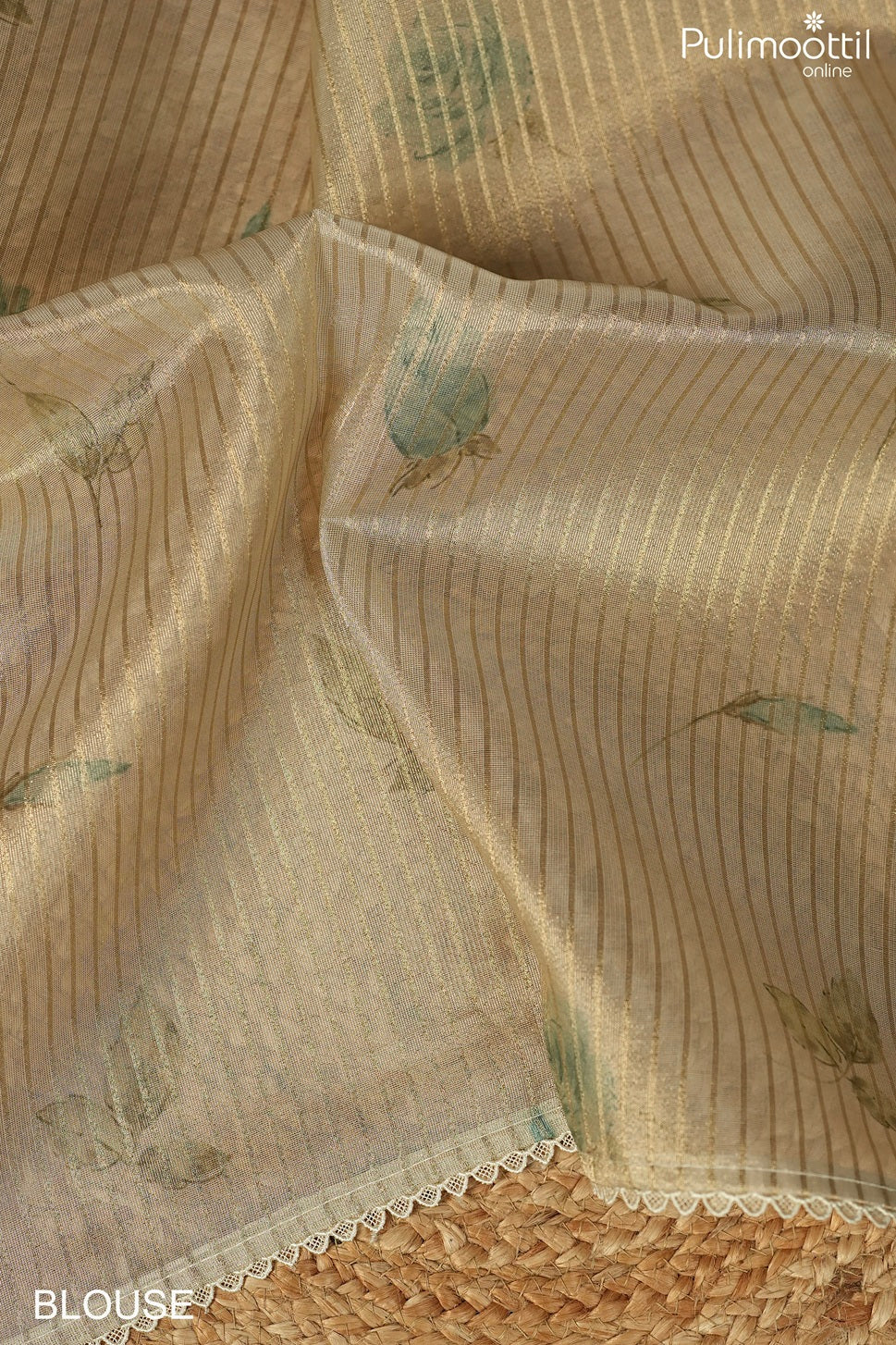 Kerala Traditional  Off-White Organza Saree