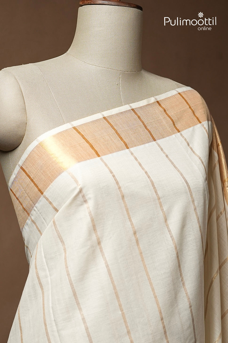 OffWhite Colour Kerala Traditional Cotton Set Saree