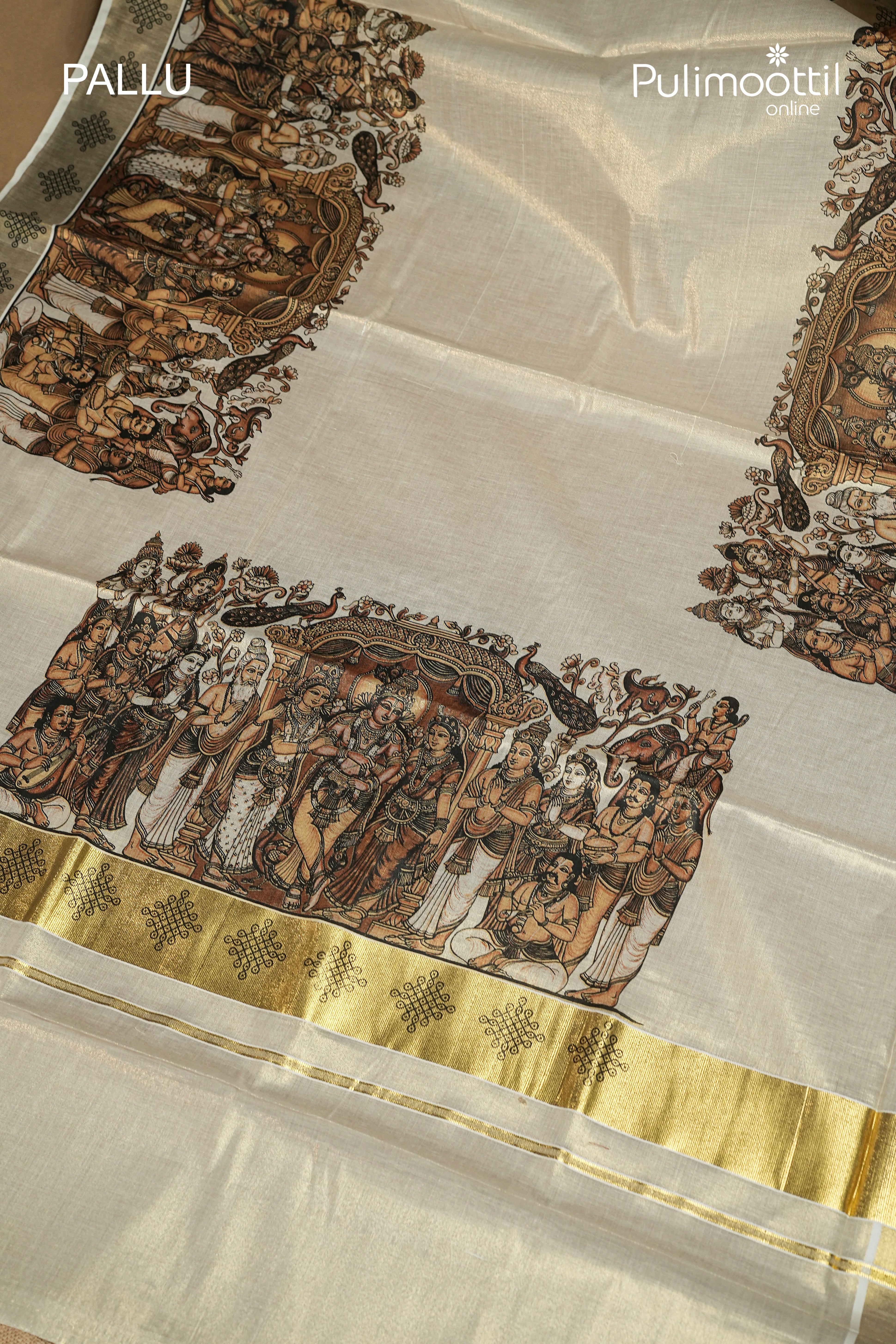 Kerala Traditional Golden Tissue Set Saree