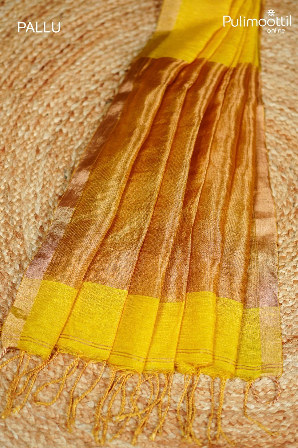 Yellow Colour Linen Saree