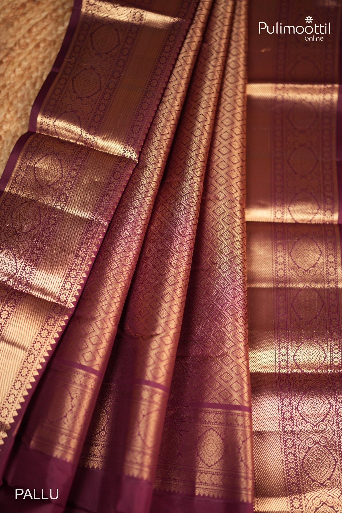 Olive Green Color Kanchipuram Designer Saree