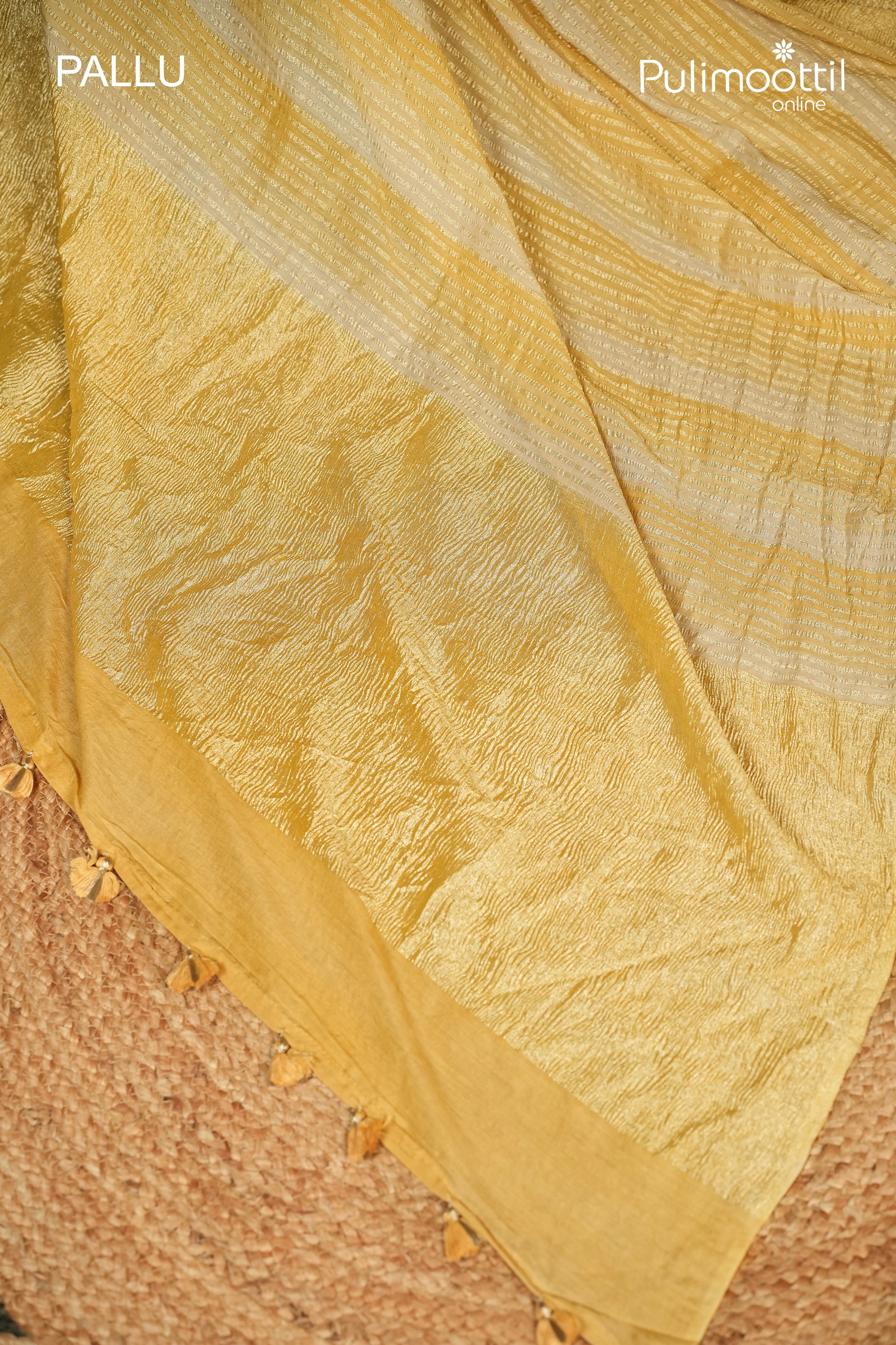 Multicolour Crushed Chanderi Saree