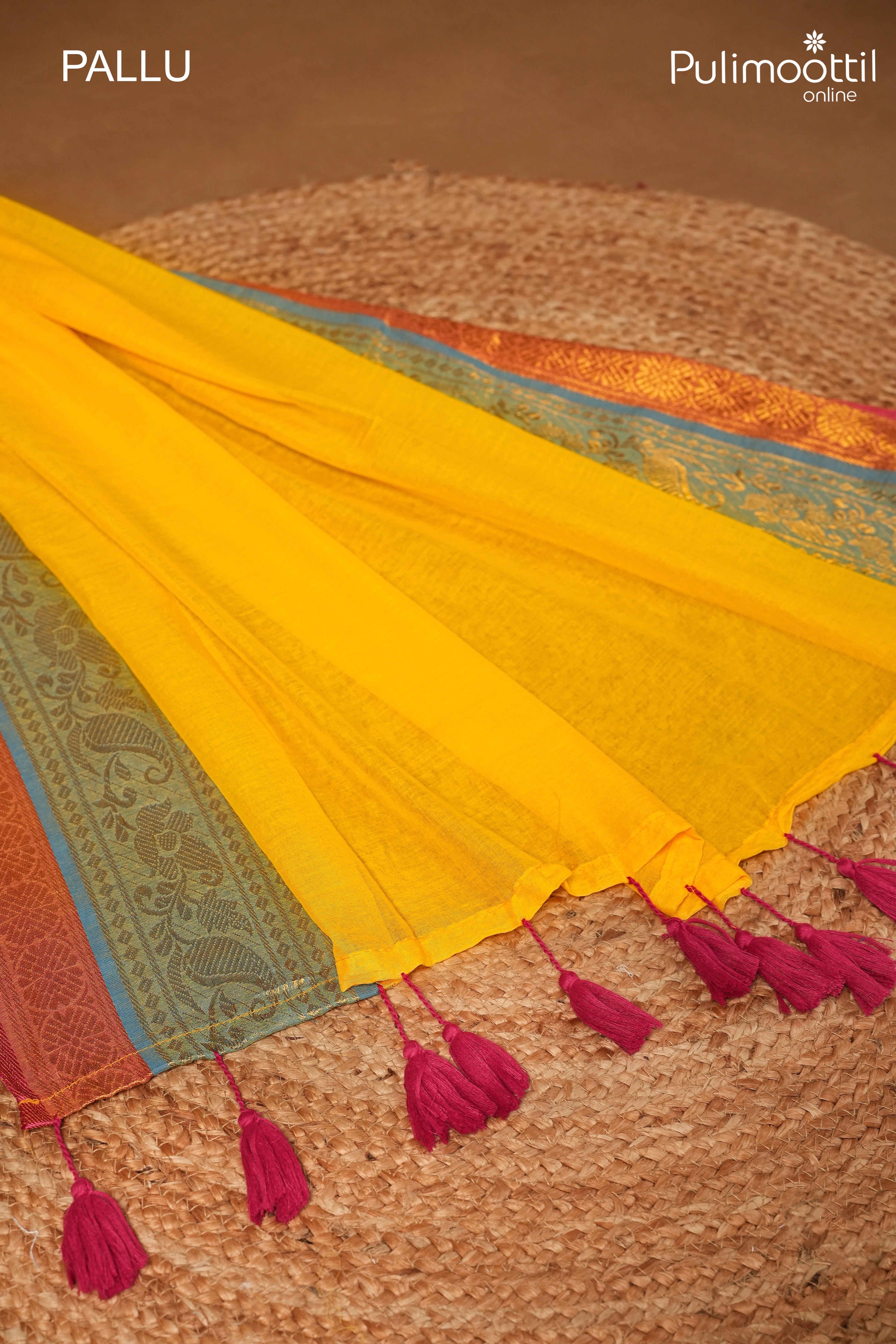 Yellow Colour Mul Cotton Saree