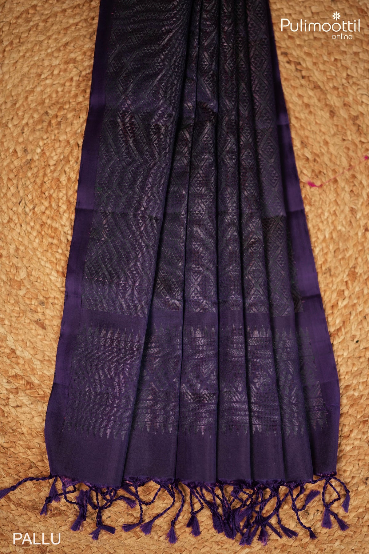 Dark Violet Color Kanchipuram Soft Silk Saree