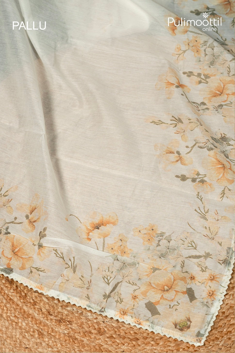 OffWhite Colour Semi Chanderi Fancy Saree