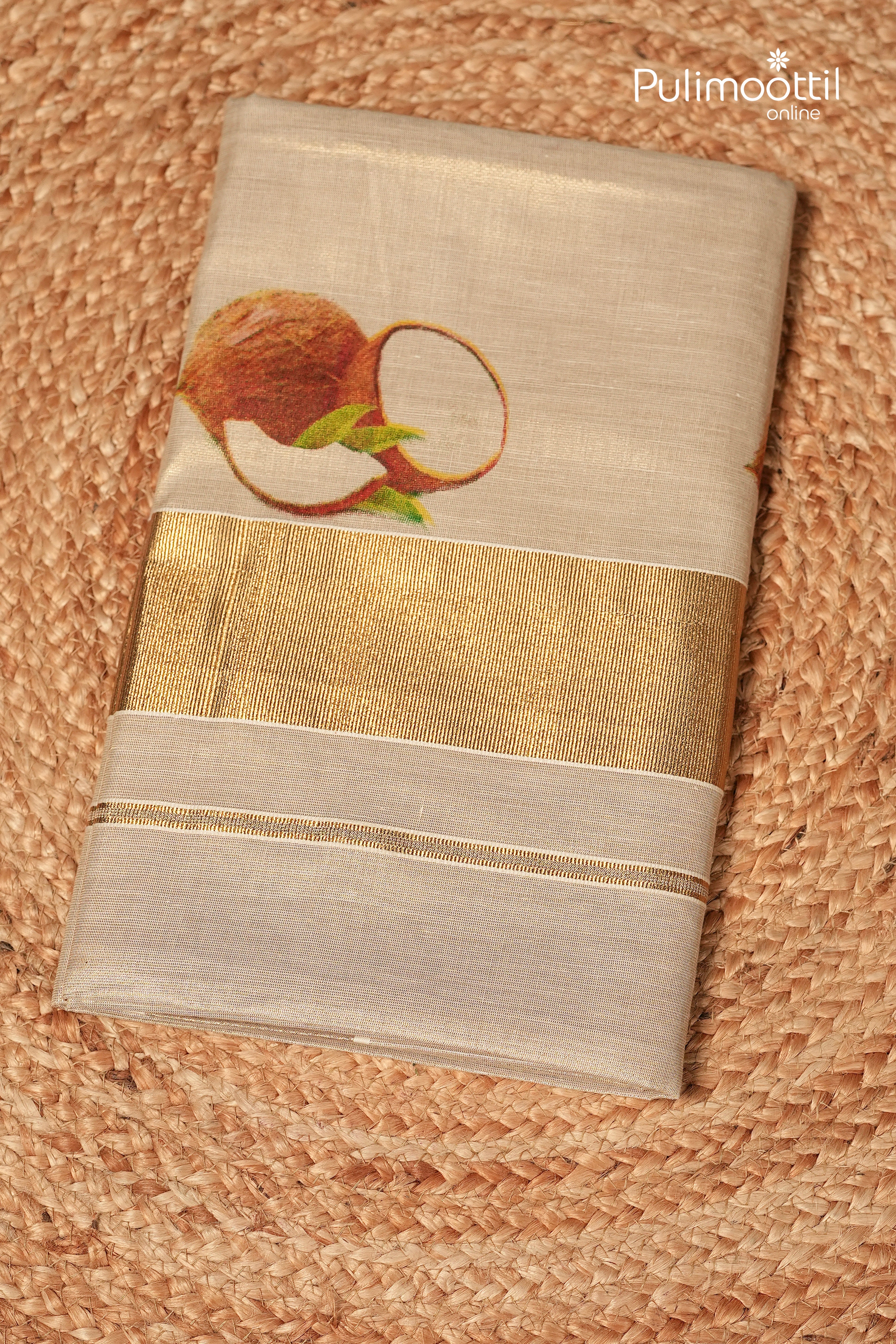 Kerala Traditional Golden Tissue Set Saree
