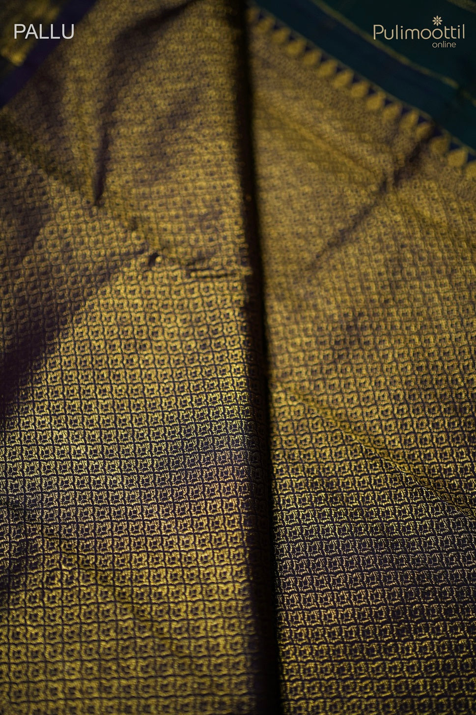 Bluish Green Kanchipuram Designer Saree